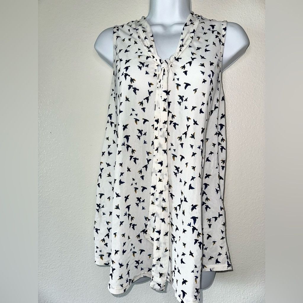 Christopher Esber EMBER Sleeveless Bird Print Tie-Front Blouse Size M Size M / US 6-8 / IT 42-44 - 4 Thumbnail