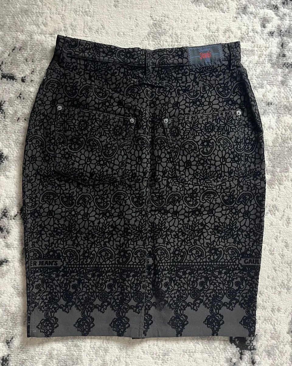 Jean Paul Gaultier × Vintage 90s Jean Paul Gaultier Glamour Black Skirt Size 30" / US 8 / IT 44 - 2 Thumbnail
