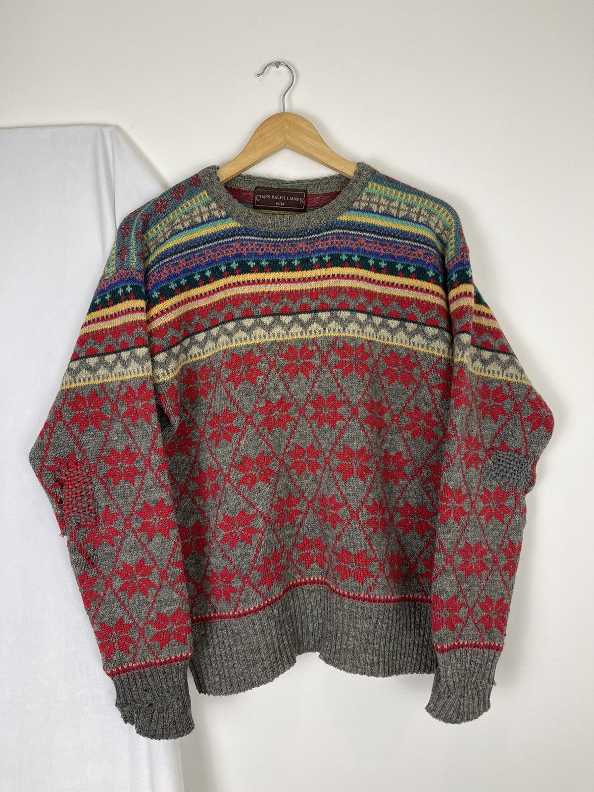 Chaps Ralph Lauren 90s chaps ralph lauren repaired wool multicolour sweater Size US M / EU 48-50 / 2 - 1 Thumbnail