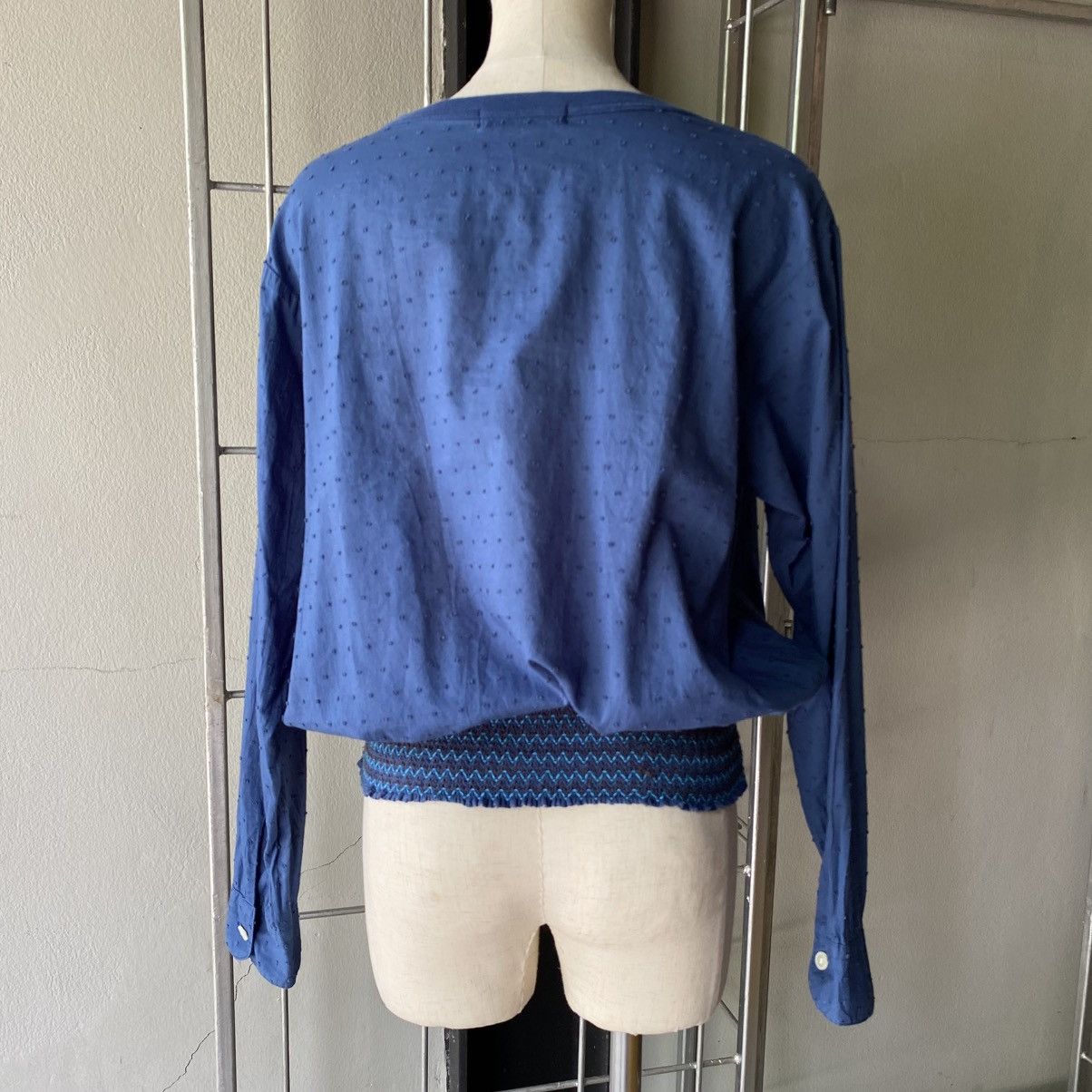 Ne-Net Ne-Net Blue Textured Long Sleeve Blouse Size XS / US 0-2 / IT 36-38 - 21 Thumbnail