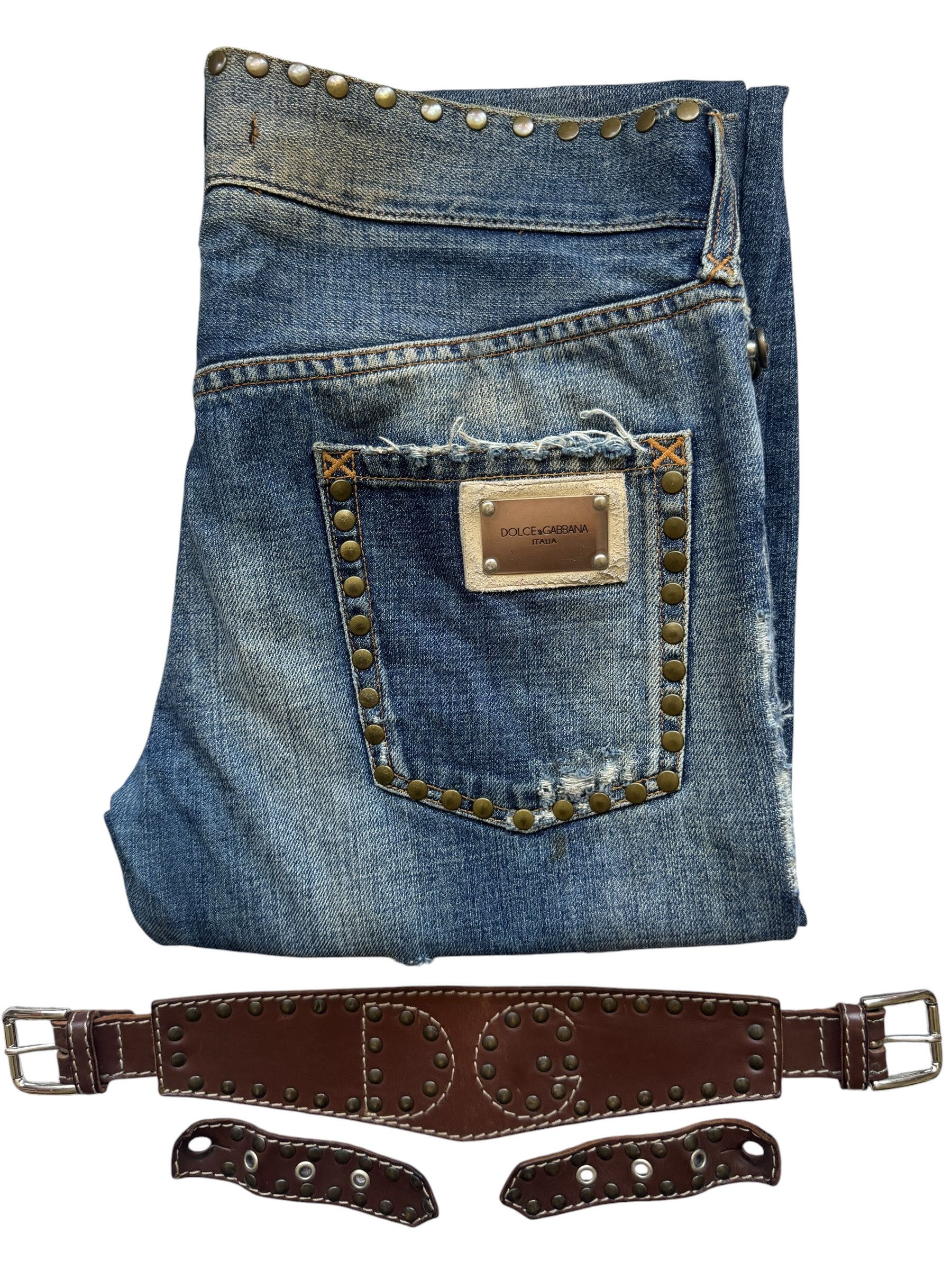 Dolce & Gabbana Dolce & Gabbana RUNWAY SS05 Look 20/76 Studded Jeans W34/L32 Size US 34 / EU 50 - 5 Thumbnail