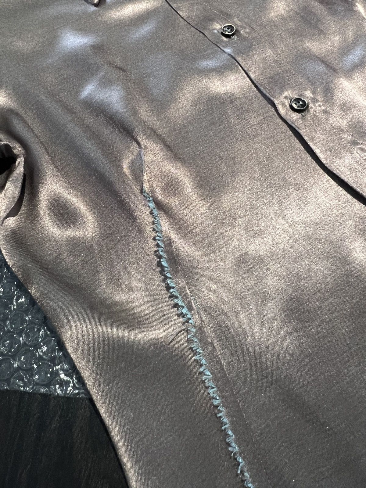 Maison Margiela Maison Martin Margiela 2005AW Artisanal Bronze Silk Shirt Size L / US 10 / IT 46 - 4 Thumbnail