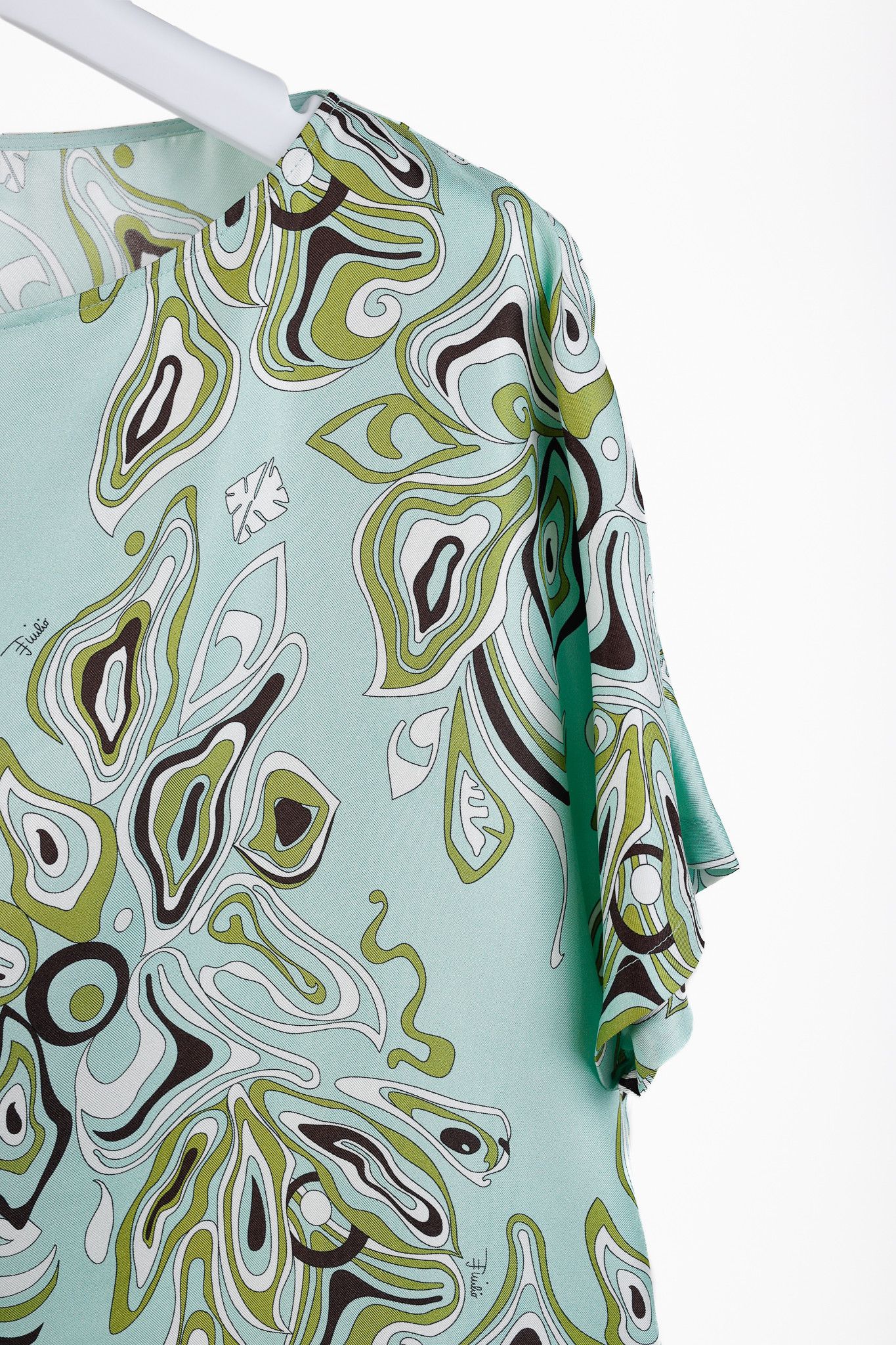 Emilio Pucci Emilio Pucci Mint Africana Print Silk Mini Dress Size L / US 10 / IT 46 - 5 Thumbnail