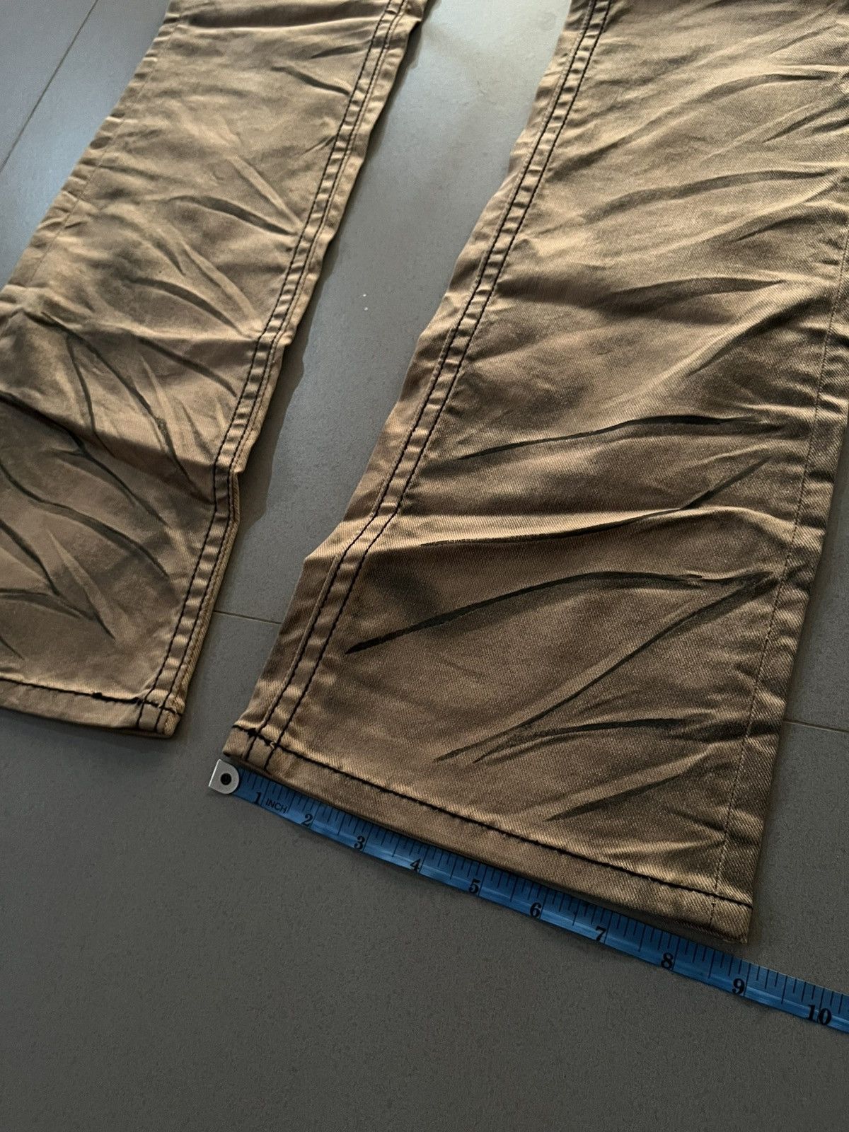 14th Addiction JAPANESE XFRM FADED PATTERN FLARE BOOTCUT SEDITIONARIES PUNK Size US 30 / EU 46 - 19 Thumbnail