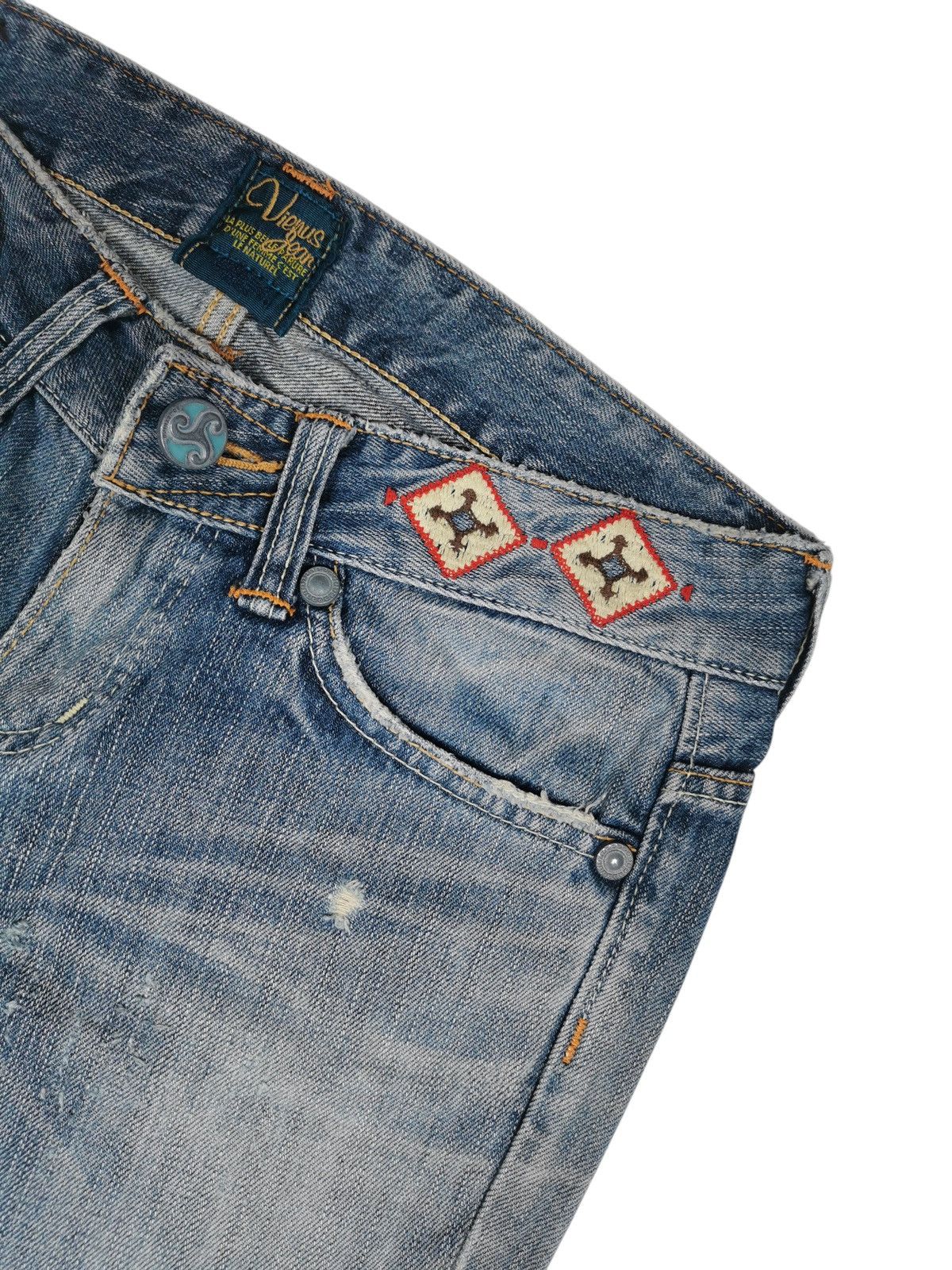 Edwin Edwin Vienus Distressed Flare Jeans Vintage Japan Denim Size 29" - 7 Thumbnail