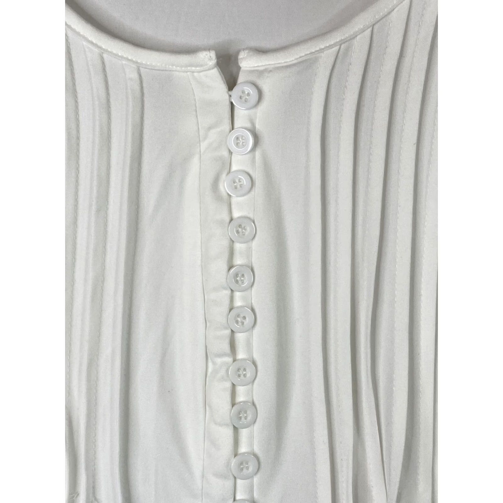 Vintage Just Fashion Now Dress White Long Sleeve Shift Knit NWT M Retro? (rearranged per rules) Size M / US 6-8 / IT 42-44 - 3 Thumbnail