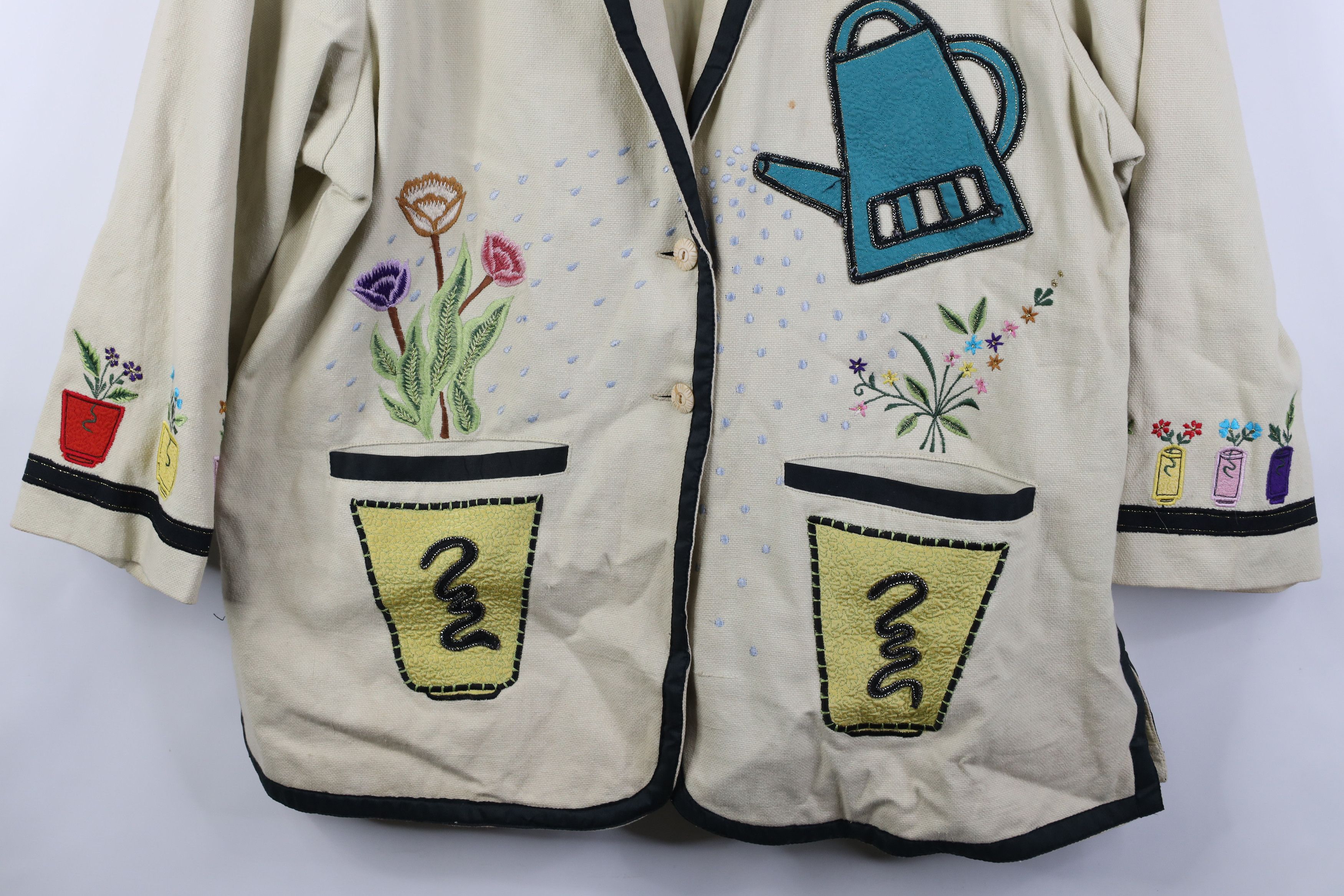Vintage Vintage 90s Streetwear Flower Garden Suit Blazer Jacket Size XL / US 12-14 / IT 48-50 - 3 Thumbnail