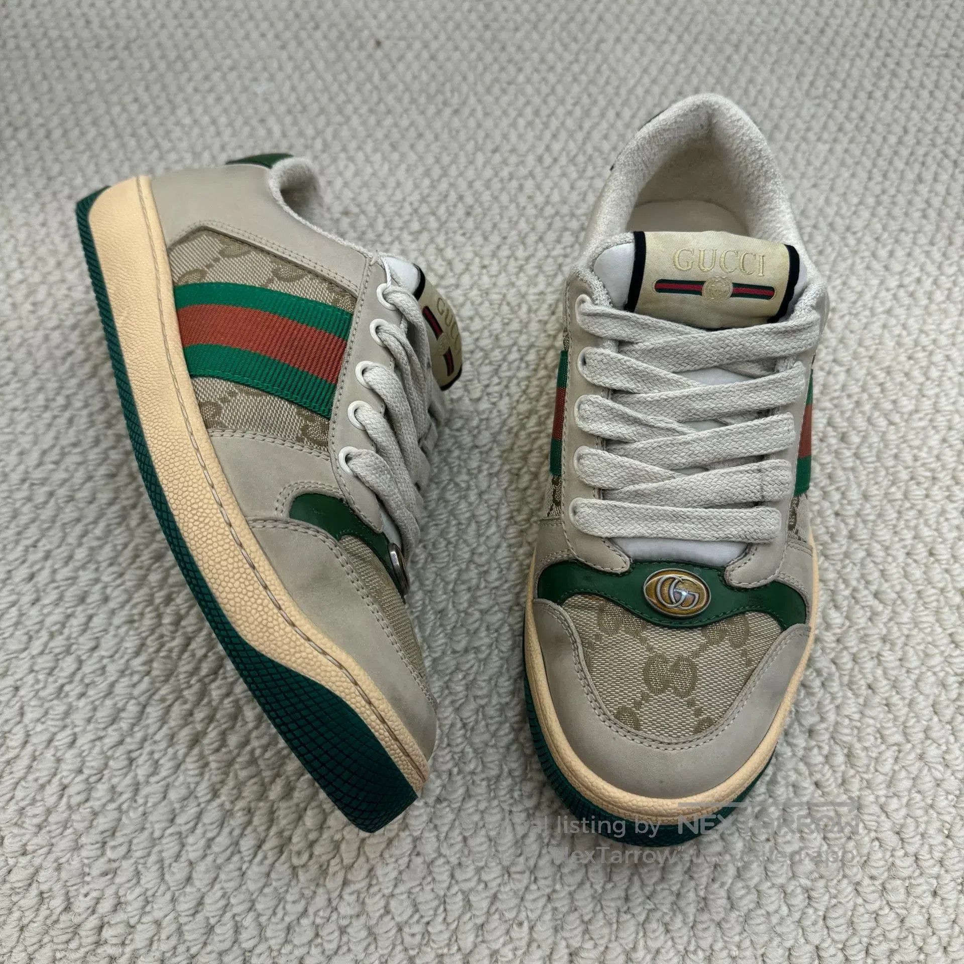Gucci gucci screener canvas sneakers in green. Size US 5 / IT 35 - 4 Thumbnail