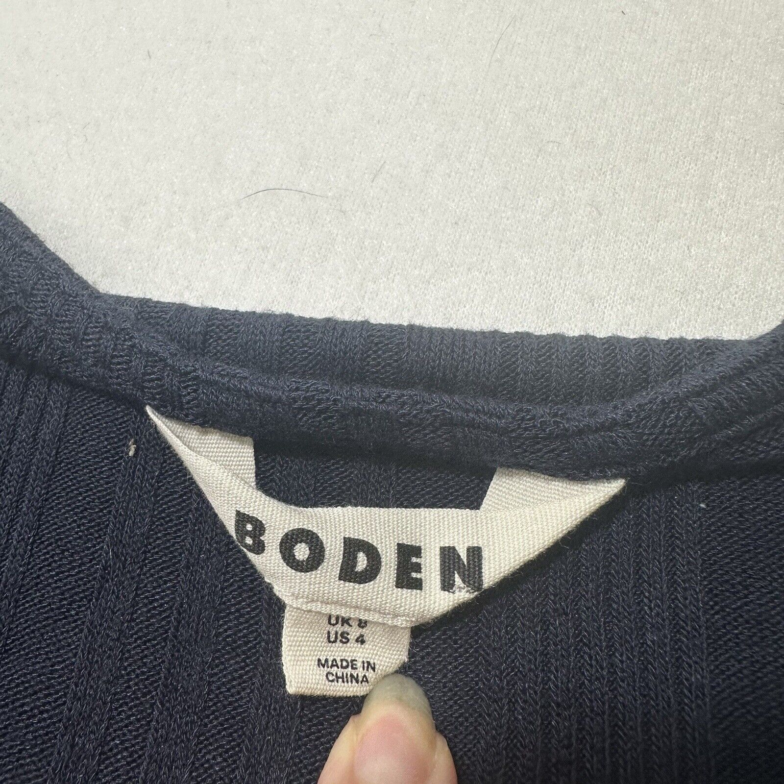 Boden Boden 4 Navy Blue Ribbed Sweetheart Pullover T Shirt Size S / US 4 / IT 40 - 5 Thumbnail