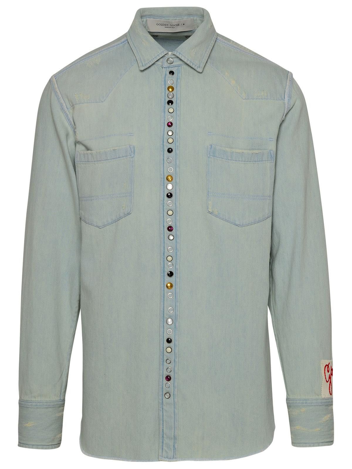 Golden Goose GOLDEN GOOSE Light Blue Denim Shirt Size US M / EU 48-50 / 2 - 1 Thumbnail