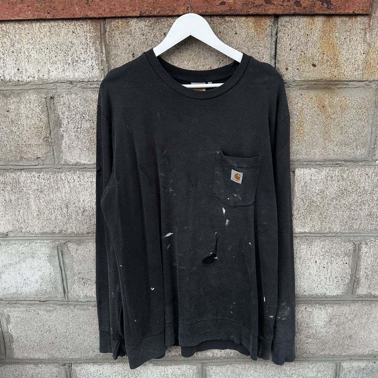 Carhartt Vintage Man’s Carhartt Sweatshirt Trashed Sun Faded Y2K 00s Size US XL / EU 56 / 4 - 1 Thumbnail
