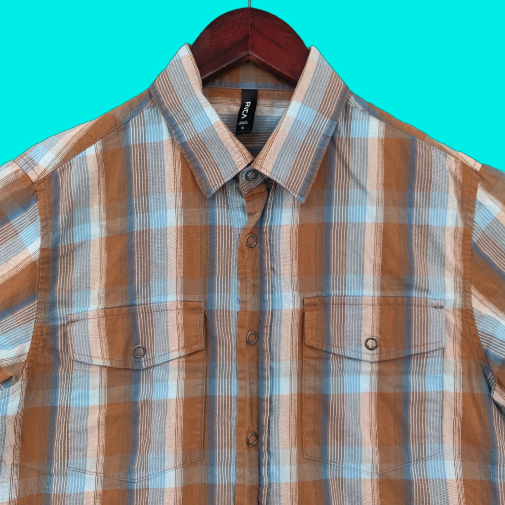 RVCA RVCA Shirt Mens Small S Plaid Short Sleeve Snap Button Skater Pockets Vintage: No Size US S / EU 44-46 / 1 - 1 Thumbnail
