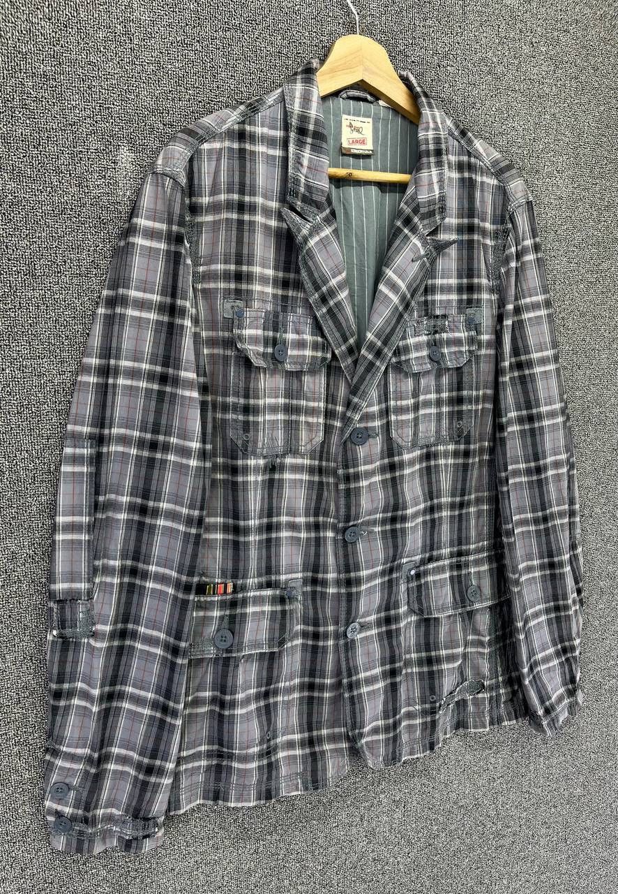 Japanese Brand Vintage Triple Five Soul Essentials Shadow Plaid Rare Jacket Size L / US 10 / IT 46 - 2 Thumbnail