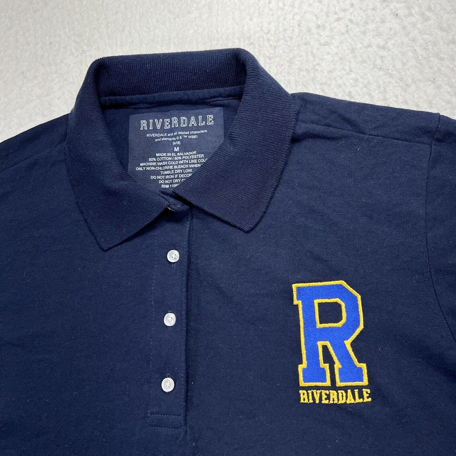 Other Riverdale Navy Blue Short Sleeve Collared Polo Shirt Size M / US 6-8 / IT 42-44 - 2 Thumbnail