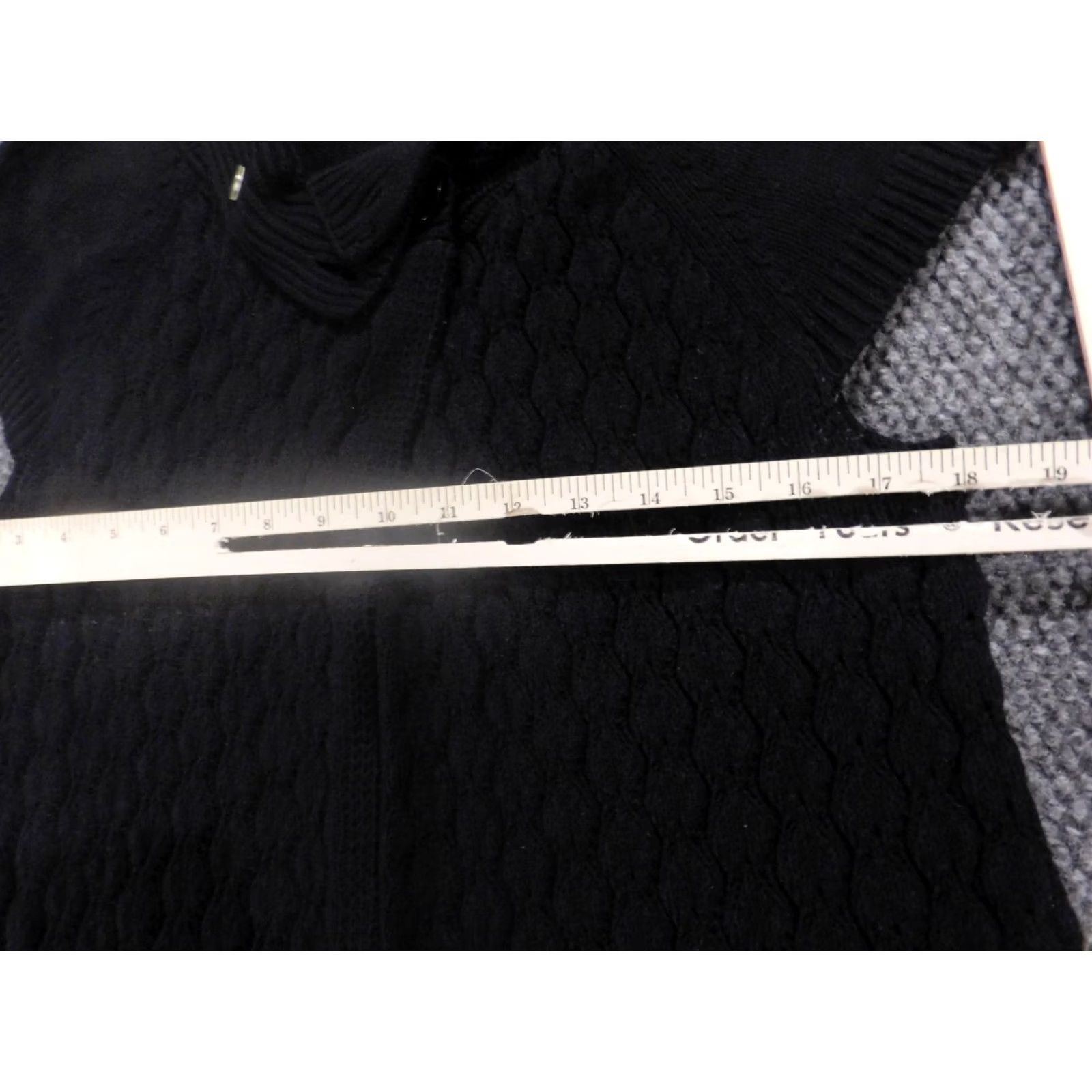 Izod VINTAGE IZOD Womens Sweater Large Black Cardigan Open Button Size L / US 10 / IT 46 - 6 Thumbnail