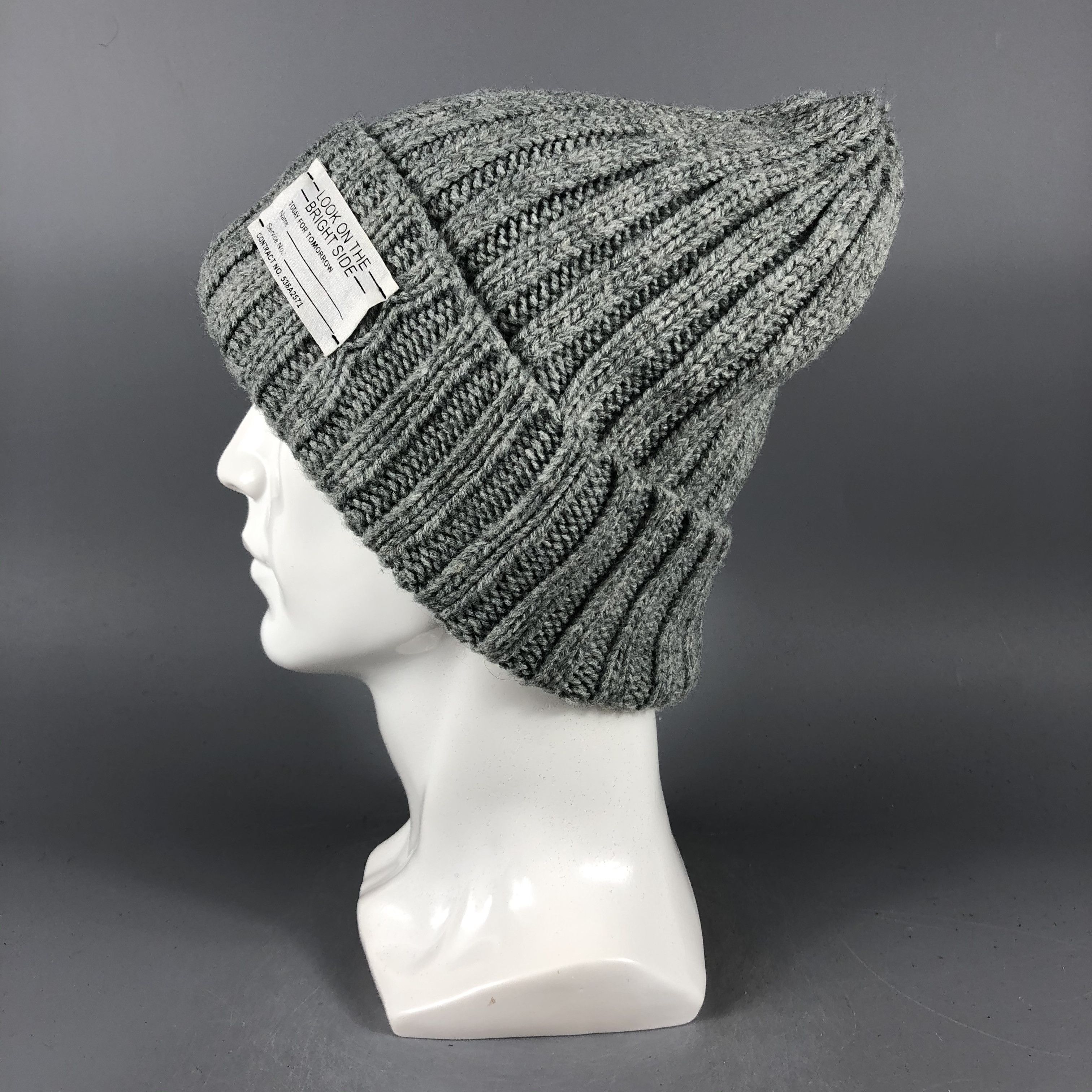 GU × Vintage GU Silver Ribbed Beanie Snow Hat Snow Cap -D830 Size ONE SIZE - 1 Thumbnail