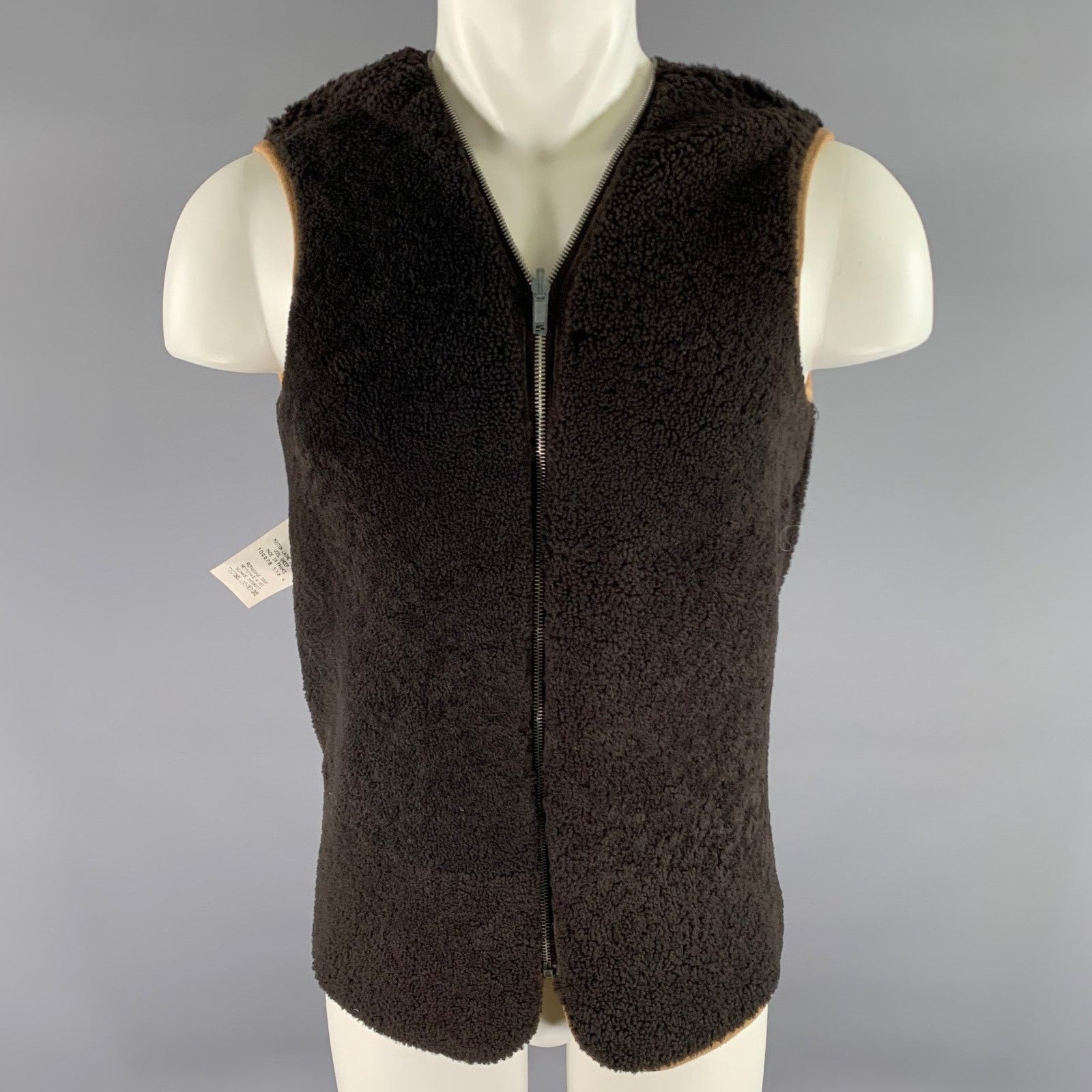 Maison Margiela MAISON MARTIN MARGIELA Brown Reversible Shearling Zip Vest Size US M / EU 48-50 / 2 - 2 Thumbnail