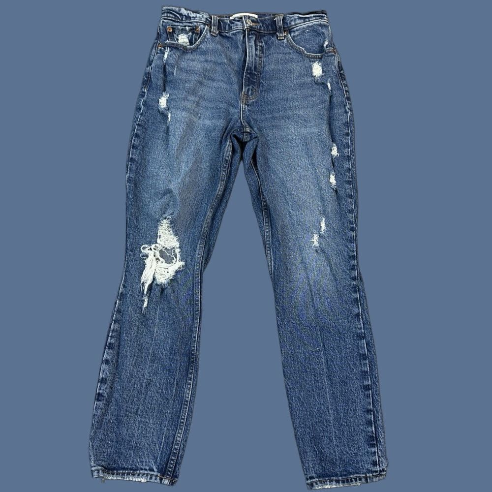 Abercrombie & Fitch Abercrombie & Fitch Jeans Women's 29/8R Blue The Skinny High Rise Distressed Size 29" - 1 Thumbnail