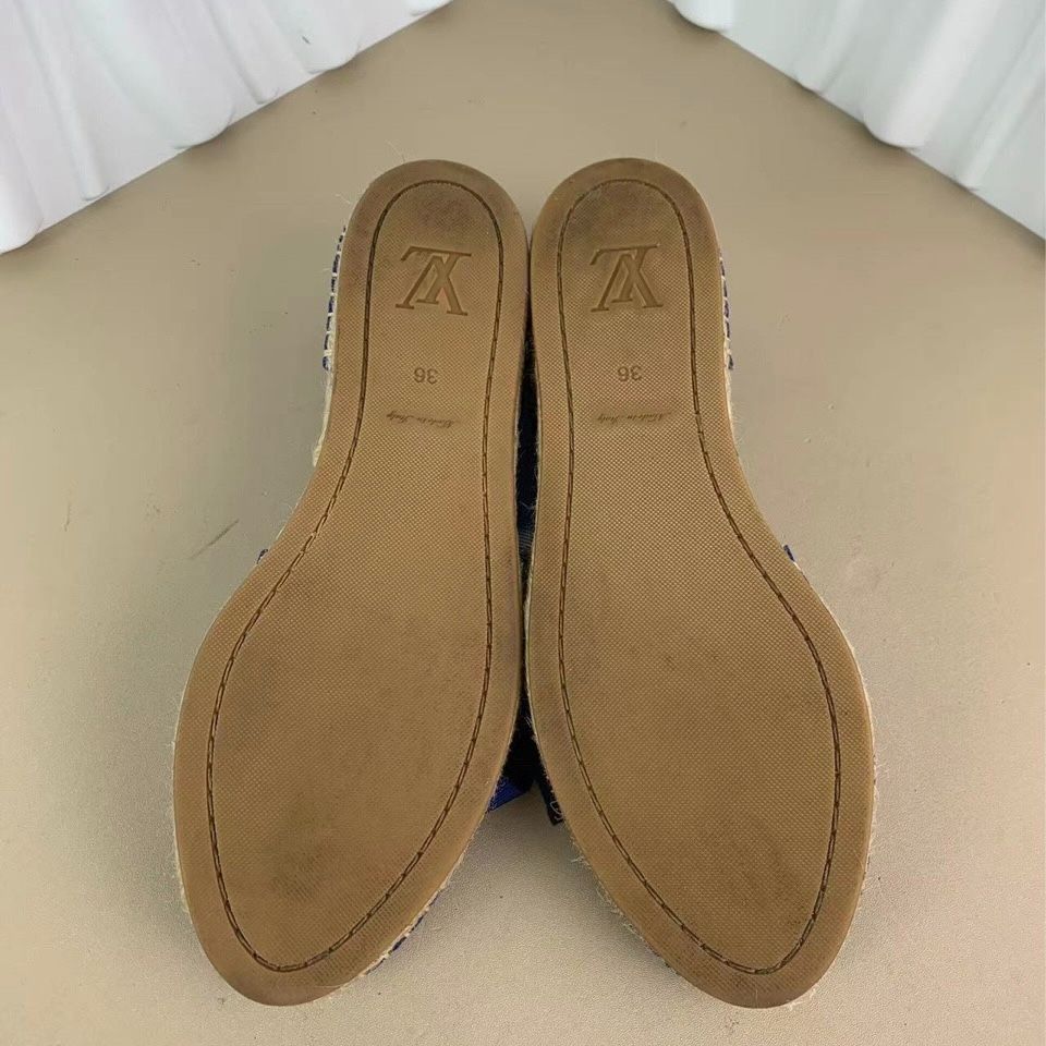 Louis Vuitton Louis Vuitton Lv Starboard Womens Blue Linen Flat Sandals Si Size US 6 / IT 36 - 5 Thumbnail