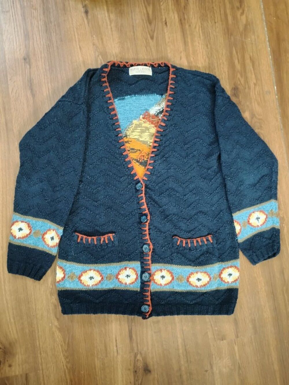 Other Vintage Marsh Landing Native American Chief Cardigan Sweater Size M / US 6-8 / IT 42-44 - 2 Thumbnail