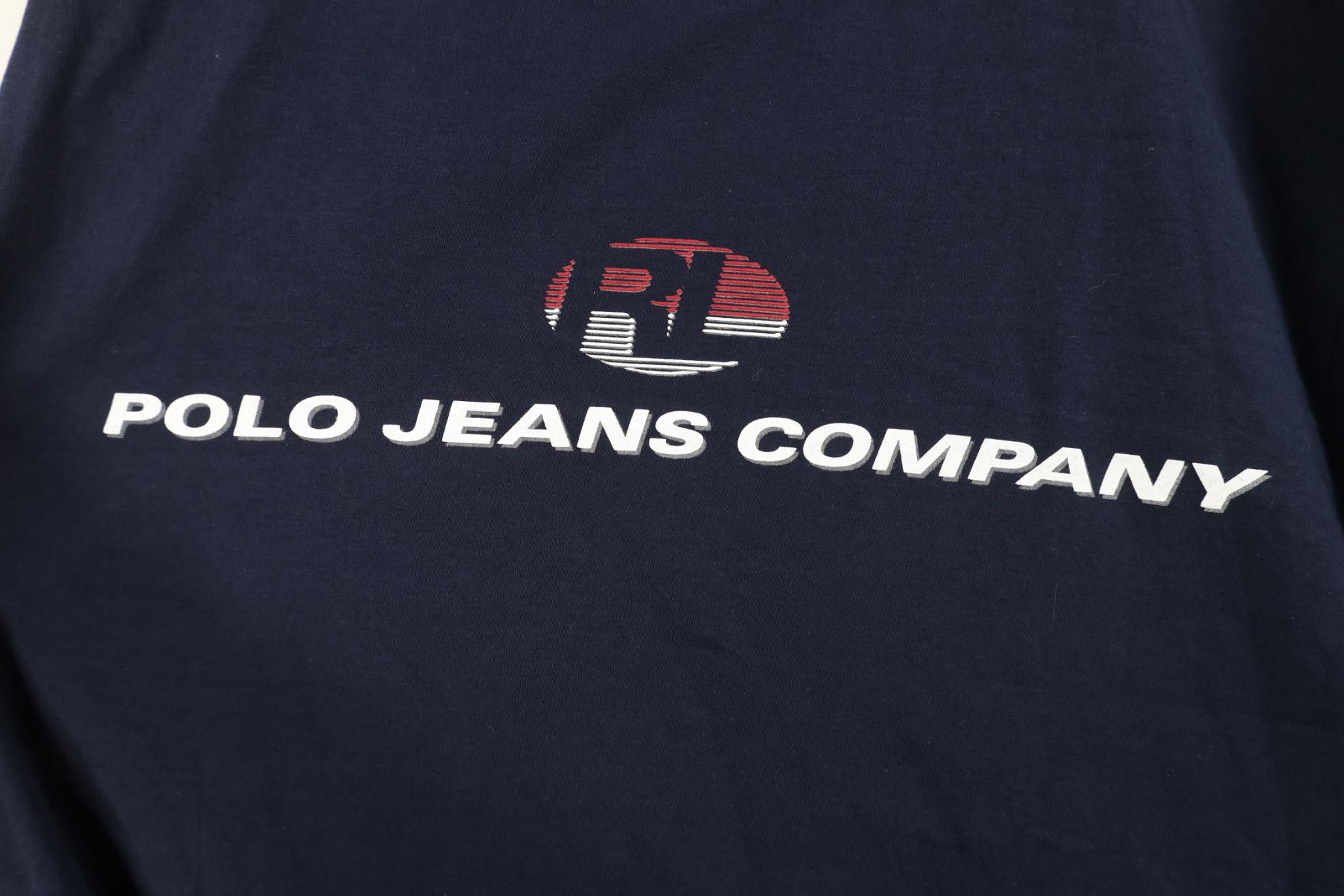 Polo Ralph Lauren Deadstock Vintage 90s Ralph Lauren Center Logo T-Shirt Blue Size US XXL / EU 58 / 5 - 7 Thumbnail