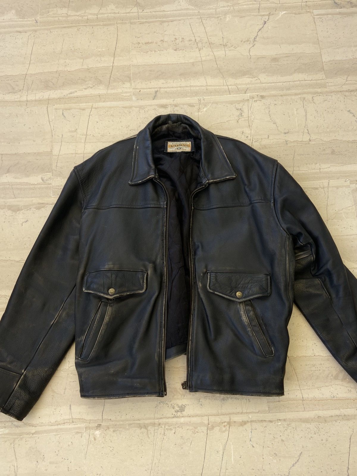 Genuine Leather × Vintage Oversized Vintage Faded real leather jacket Size US XXL / EU 58 / 5 - 3 Thumbnail