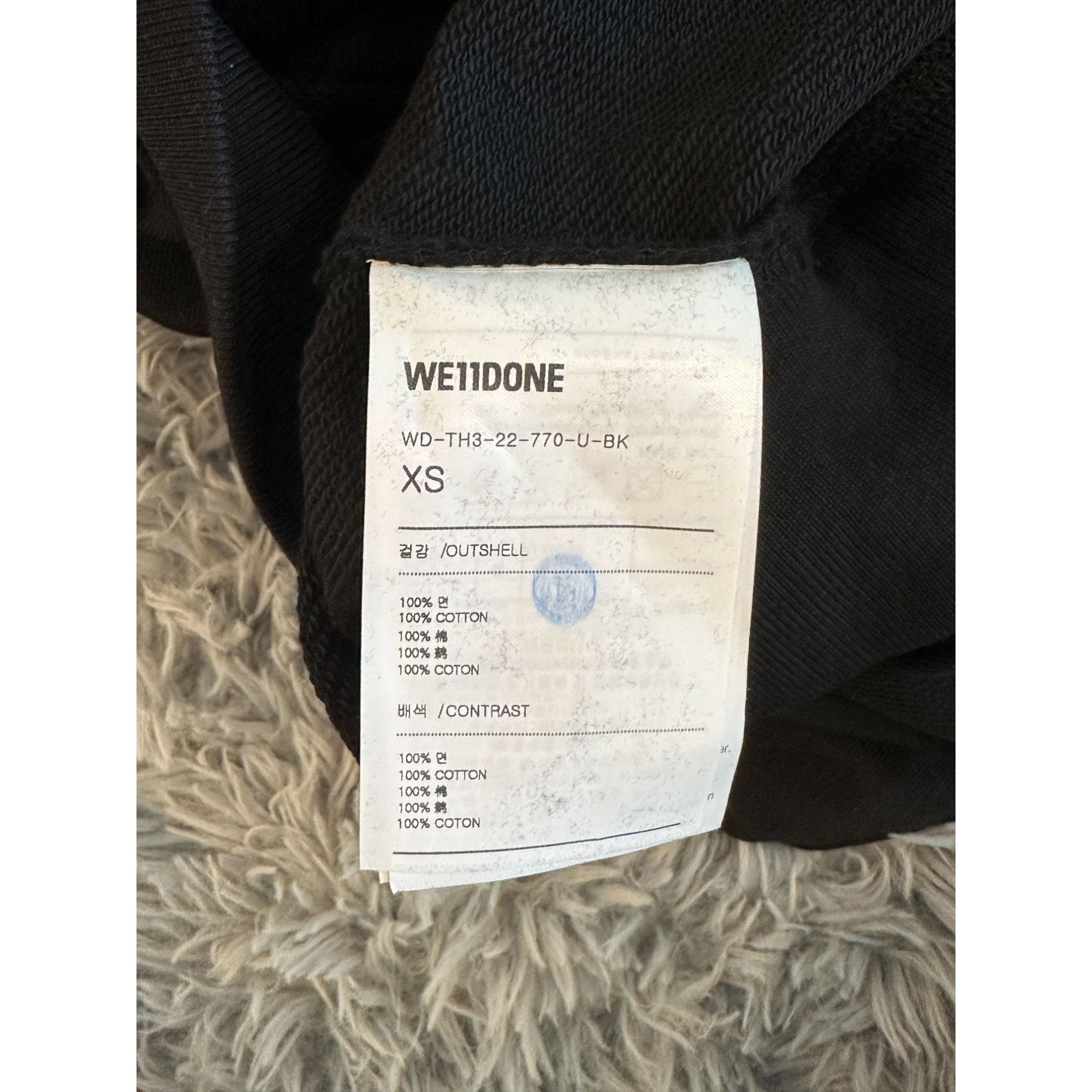 WE11DONE We11Done Black Graphic Logo Hoodie XS 100% Cotton Size XS / US 0-2 / IT 36-38 - 6 Thumbnail