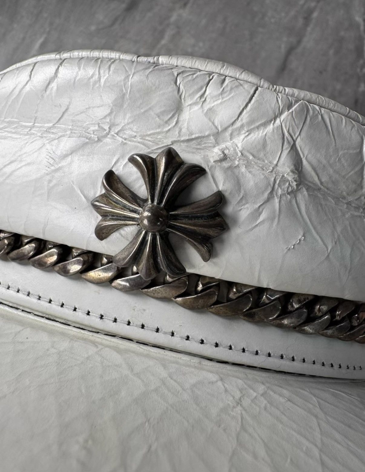 Chrome Hearts Chrome Hearts Bella Hadid Leather Captian hat Size ONE SIZE - 6 Thumbnail