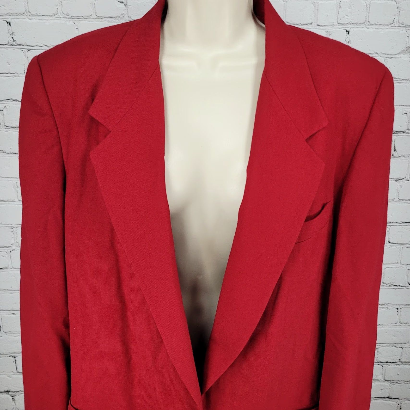Talbots VINTAGE Talbots Women's Blazer Jacket - Red 100% Wool Classic Fit Size 16 USA Made Size XXL / US 16-18 / IT 52-54 - 6 Thumbnail