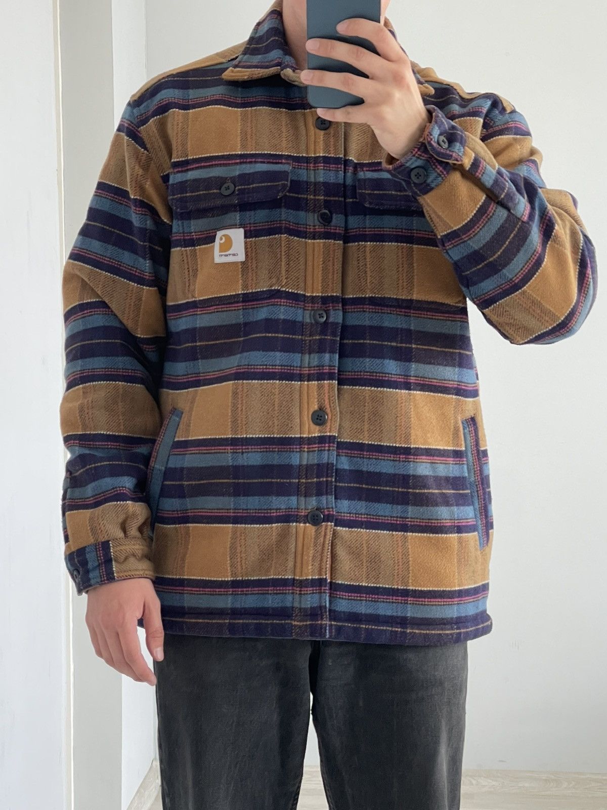 Carhartt Wip Carhartt WIP Flannel Sherpa Lined Daron Shirt Jacket Size US M / EU 48-50 / 2 - 4 Thumbnail