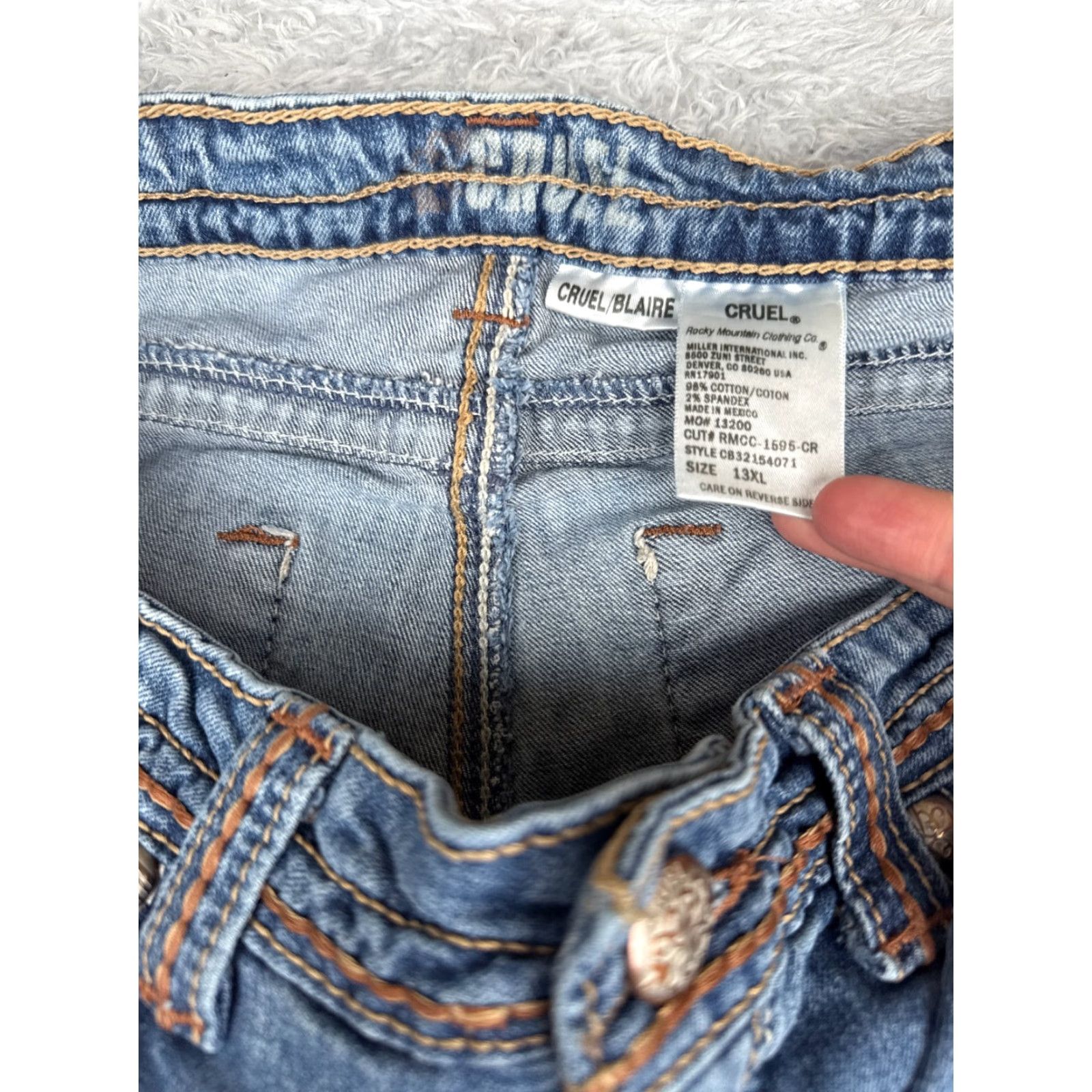 Vintage Cruel Girl Jeans Bootscut Denim 32x35 Juniors Blue Embroidered Zip Pocket 5-Pocket Size 34" / US 12 / IT 48 - 6 Thumbnail