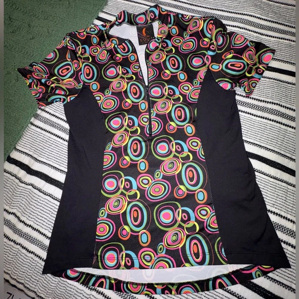 Other Sheila Moon Cycling Jersey‎ Mod Geometric Print Made in USA Size S / US 4 / IT 40 - 1 Thumbnail