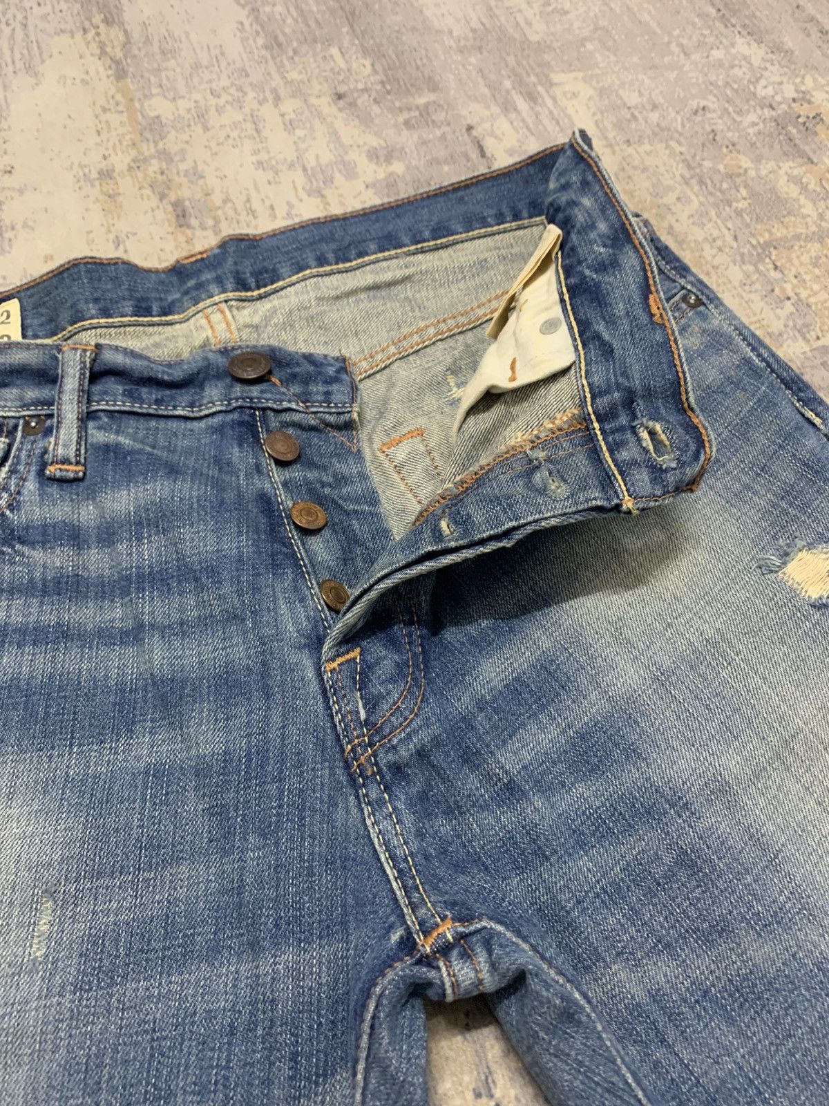 Abercrombie & Fitch Y2K Abercrombie Fitch Distressed Bootcut Flare Denim Jeans Size US 34 / EU 50 - 7 Thumbnail