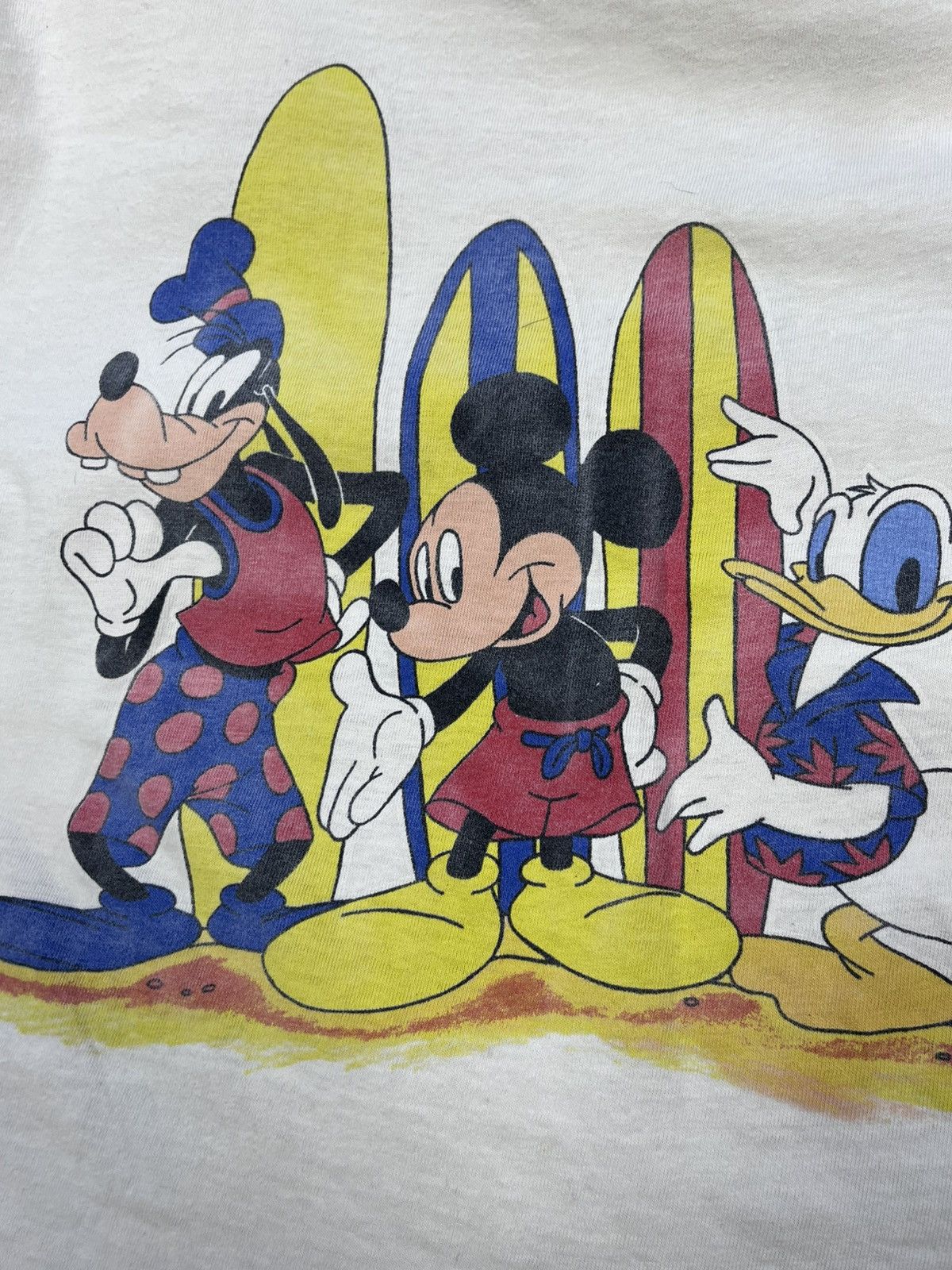 Mickey Unlimited 90s Mickey Mouse Surf art tee boxy fit unisex yellowed L Size US L / EU 52-54 / 3 - 7 Thumbnail