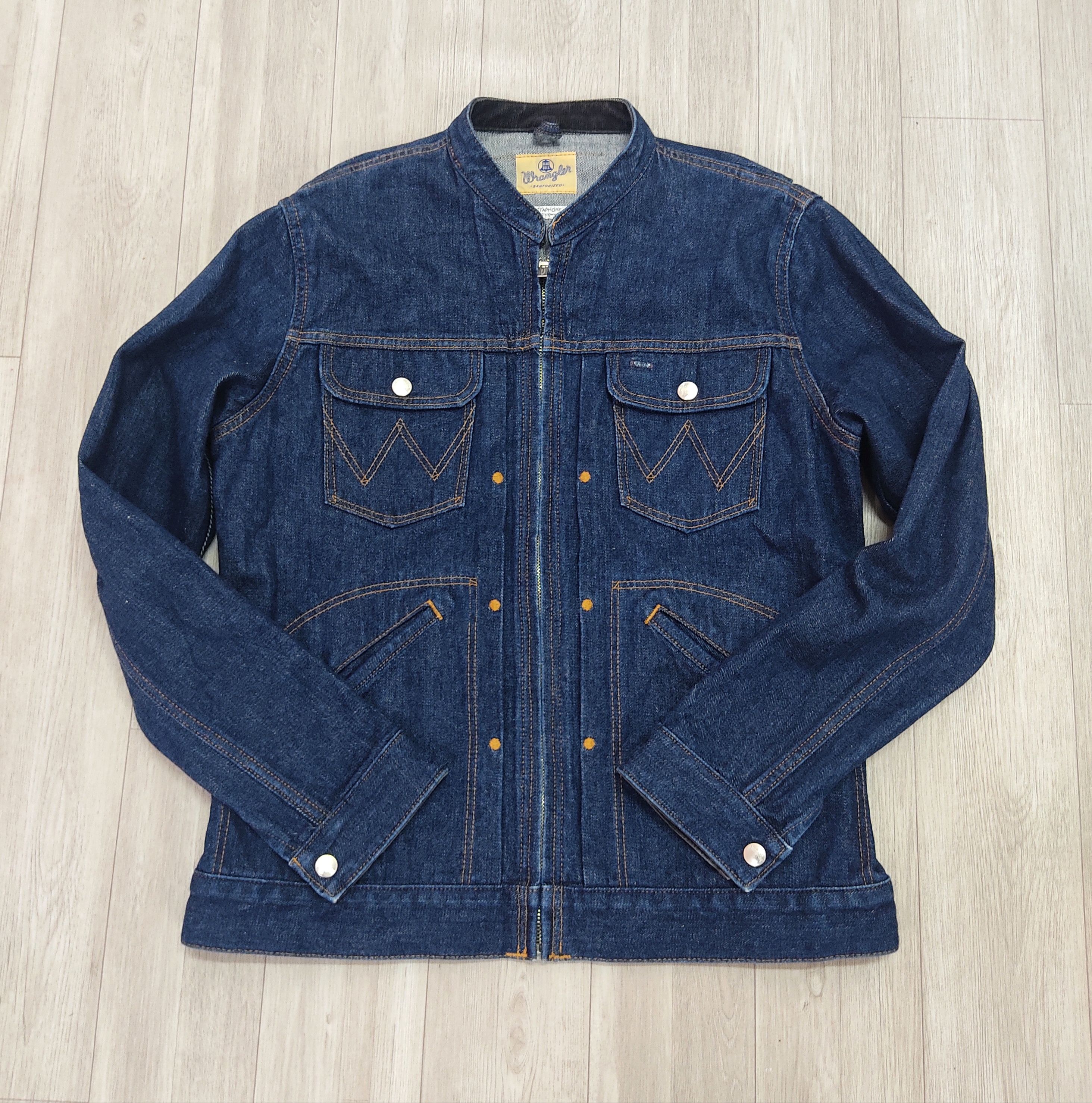 Japan Blue WRANGLER BLUE BELL Collarless Denim Jacket Size US M / EU 48-50 / 2 - 5 Thumbnail