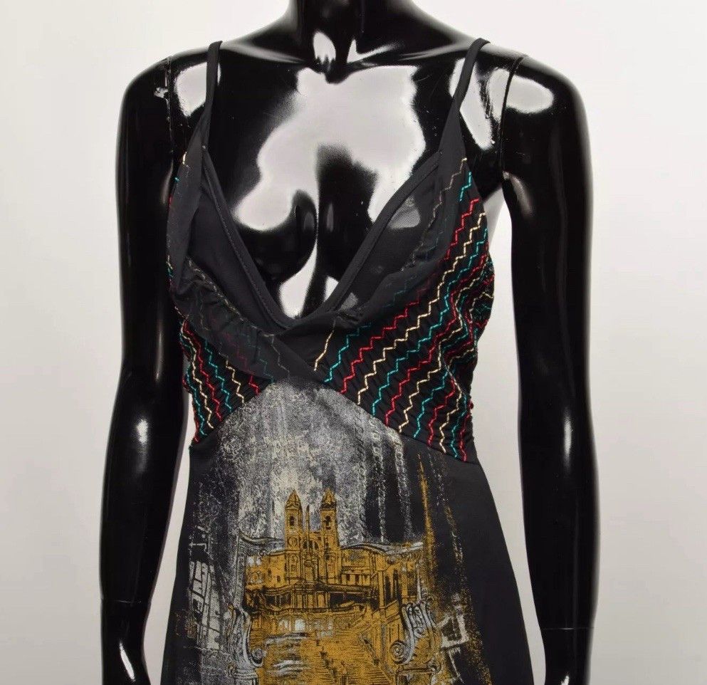 Other Save The Queen Mesh Avantgarde Dress Asymmetric City Print Size M / US 6-8 / IT 42-44 - 3 Thumbnail