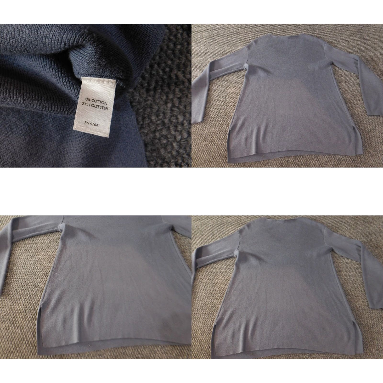 J. Jill J. Jill Sweater Pullover Raglan Sleeve V-Neck XS Blue Cable-Knit Women’s Regular Winter Stretch Size XS / US 0-2 / IT 36-38 - 8 Thumbnail