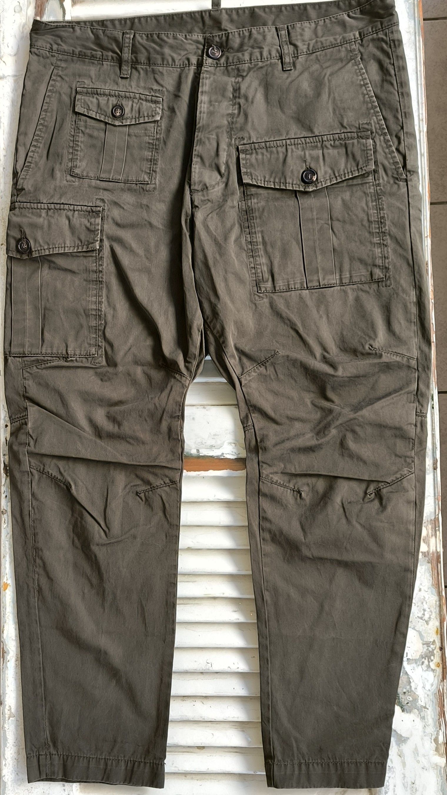 Dsquared2 DSQUARED2 Sexy Cargo Utility Pants Olive Green S74KB0016 Size US 36 / EU 52 - 1 Thumbnail