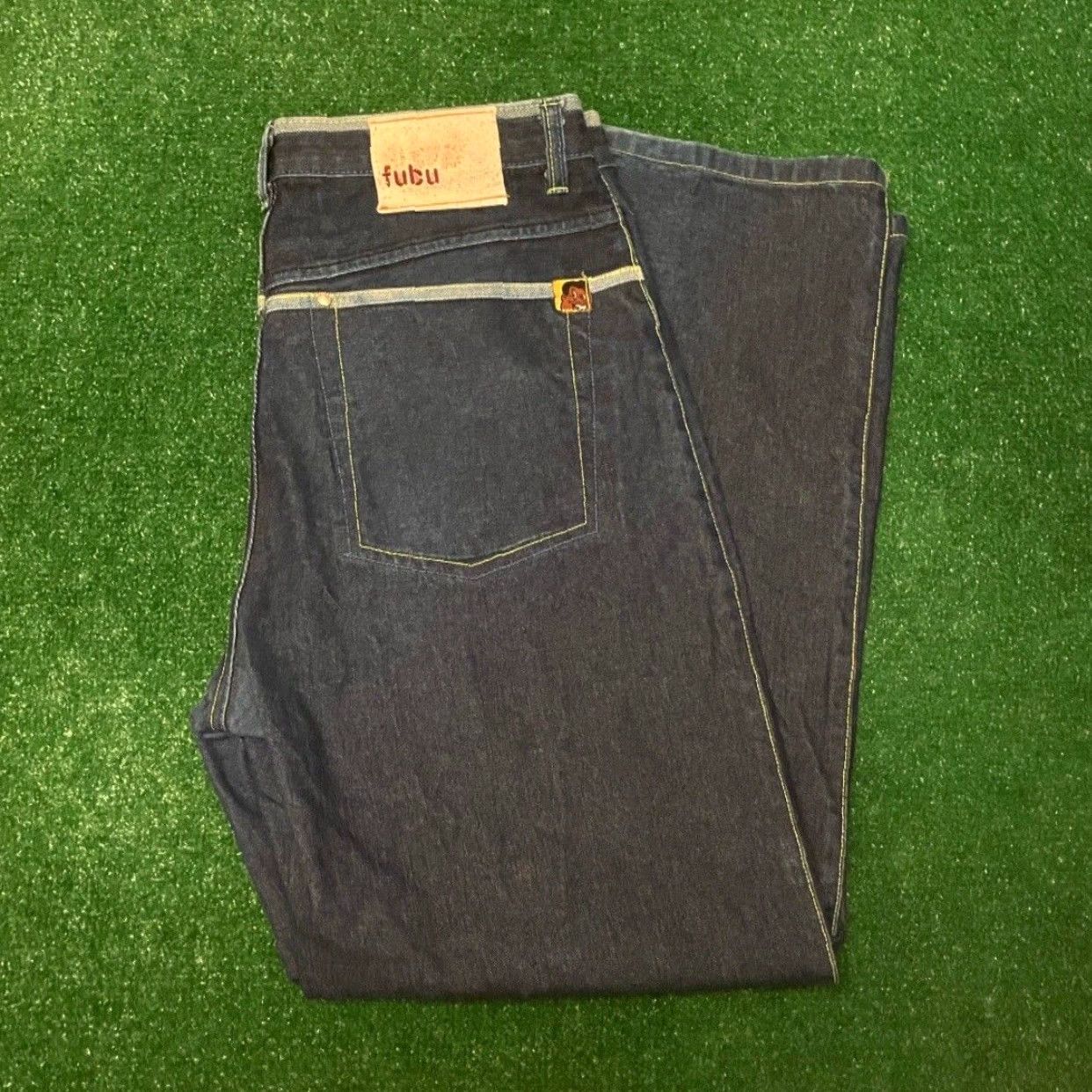 Fubu VINTAGE FUBU Baggy Hip Hop Skater Grunge Jeans VTG Mens Size 34 Fat Albert 34x32 Blue Embroidered Wide-Leg Pockets Mens Size US 34 / EU 50 - 6 Thumbnail
