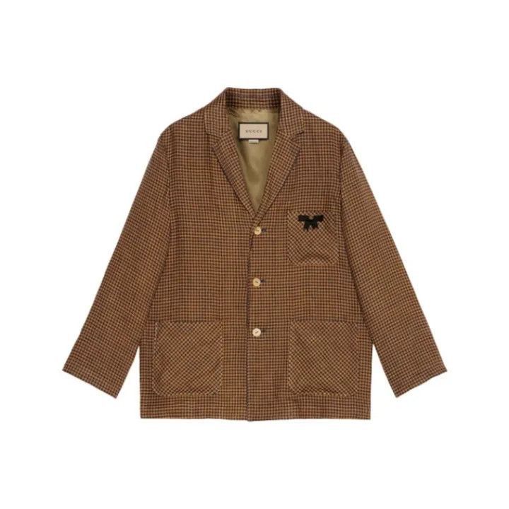Gucci Gucci Gucci Brown Checkered Blazer for Men -2506 Size US M / EU 48-50 / 2 - 1 Thumbnail