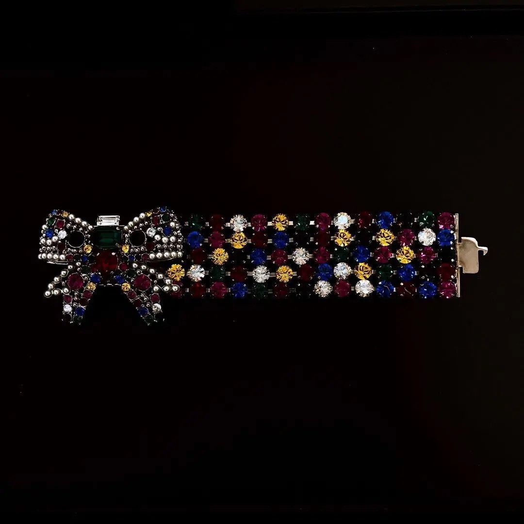 Miu Miu Miumiu Colorful Bow Rhinestone Bracelet Size ONE SIZE - 1 Thumbnail