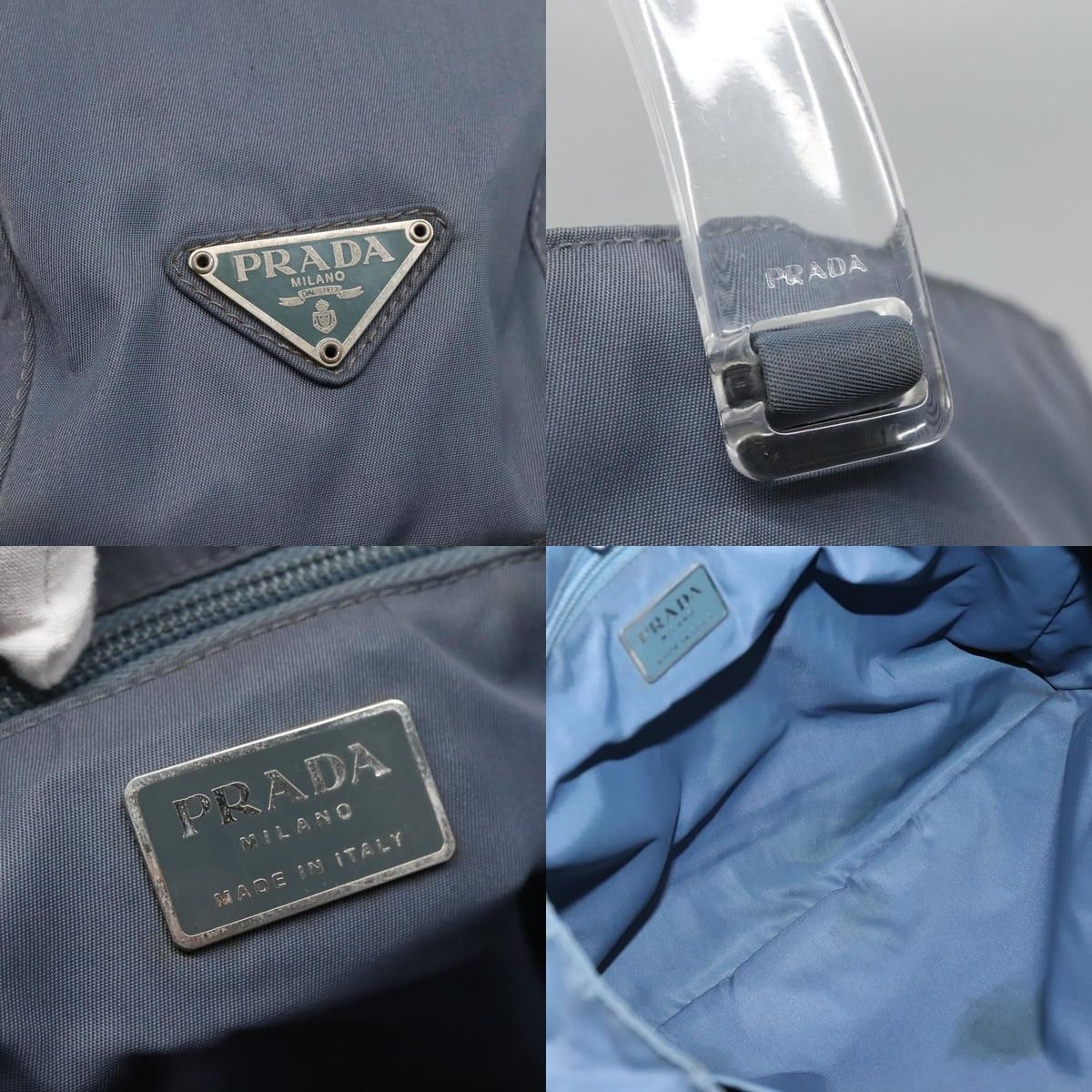 Prada PRADA Hand Bag Nylon Gray Silver Size ONE SIZE - 11 Thumbnail