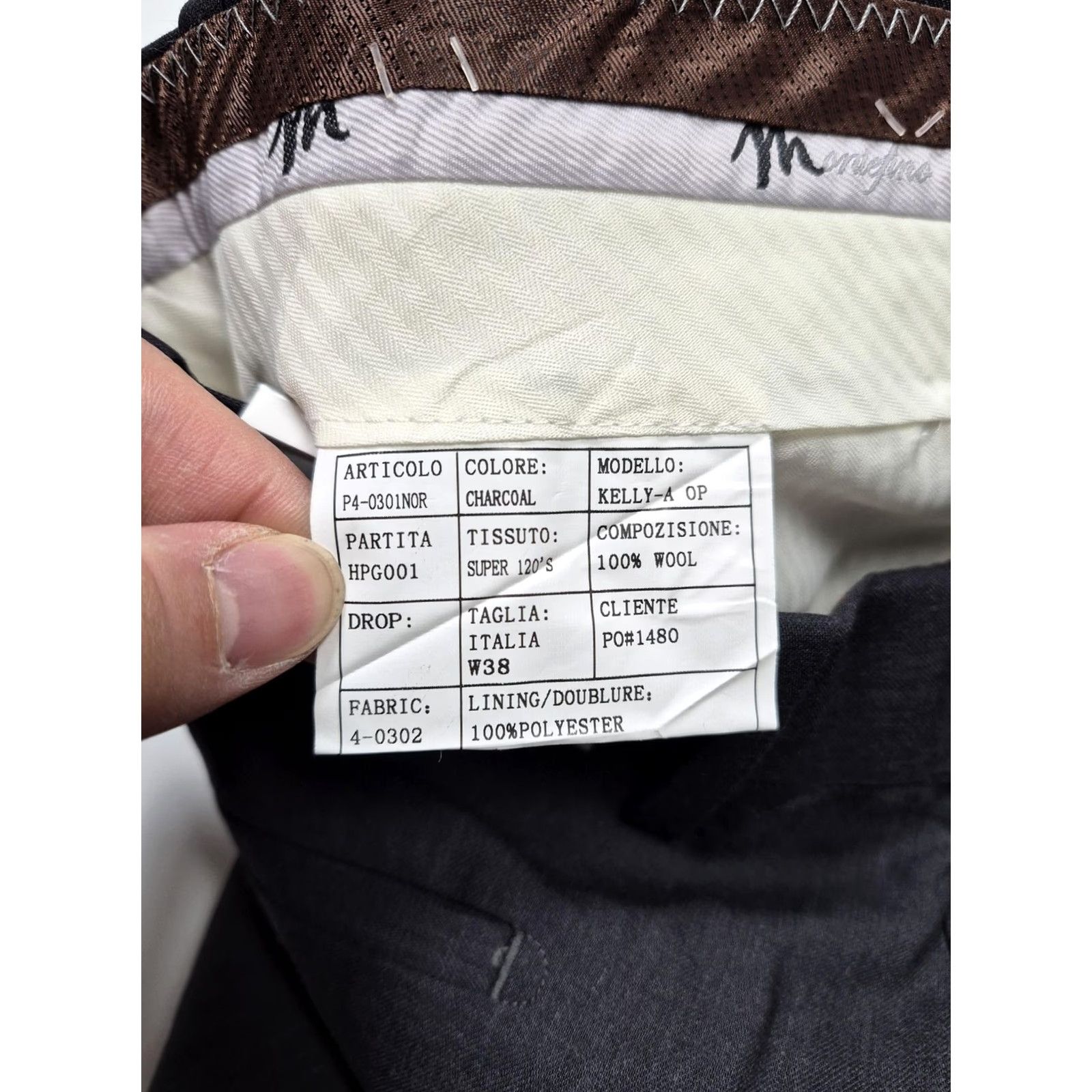 Vintage Montefino Pants Mens 38x36 Gray Wool Dress Front Pleated Classic Formal NWT Mondo 120s Size US 38 / EU 54 - 4 Thumbnail
