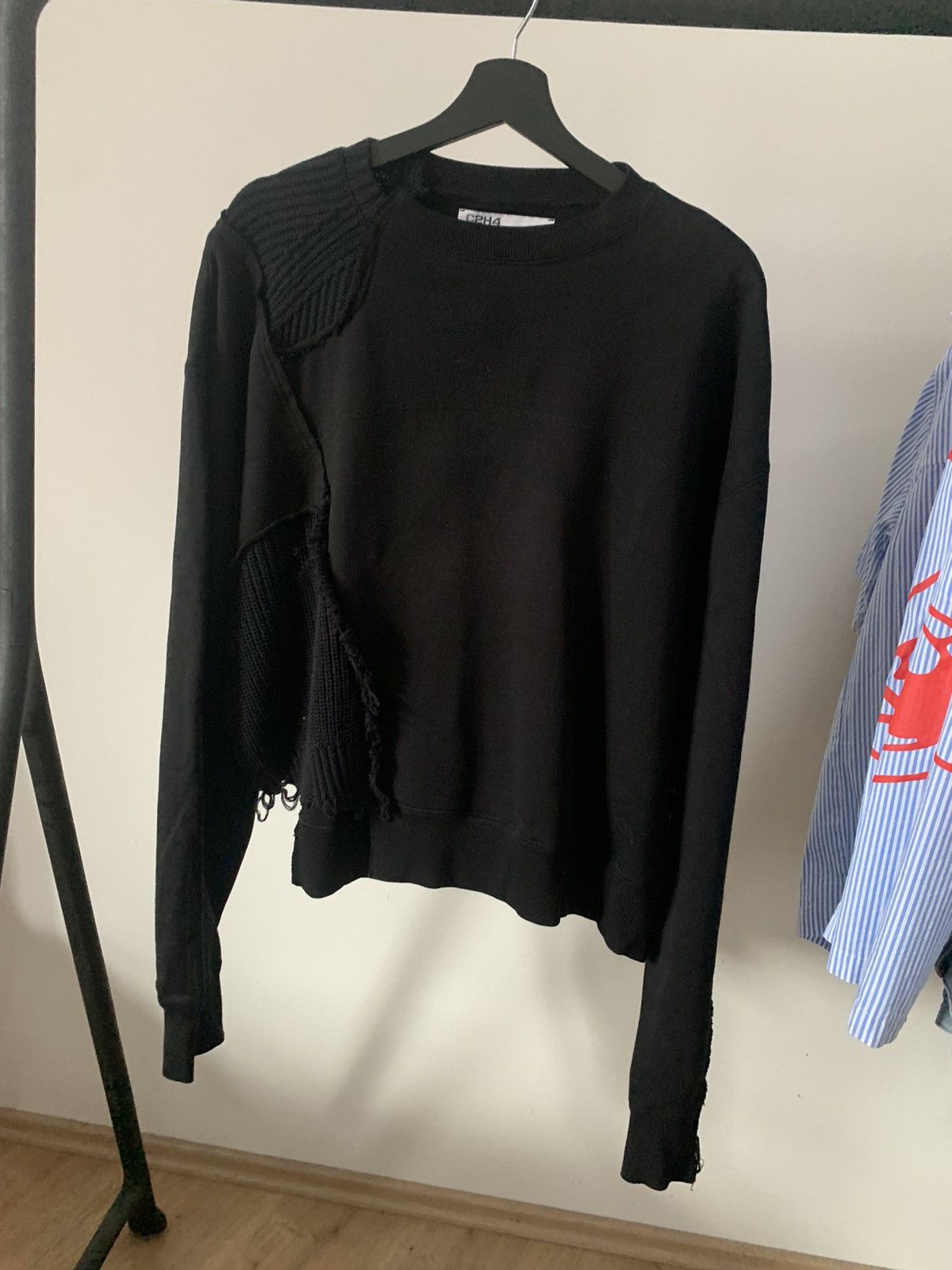 C2H4 C2H4 Filtered Reality Distressed Panelled Crewneck Size US M / EU 48-50 / 2 - 2 Thumbnail