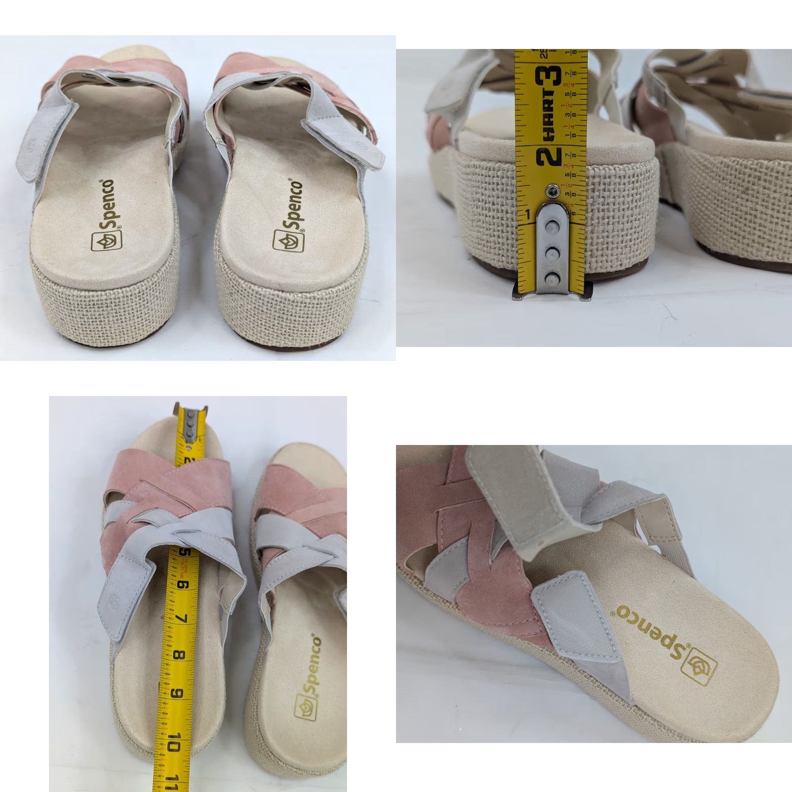 Vintage Spenco Suede Leather Strappy Wedge Orthotic Sandal Women 10 Pink Cream Gray NEW Size US 10 / IT 40 - 8 Thumbnail