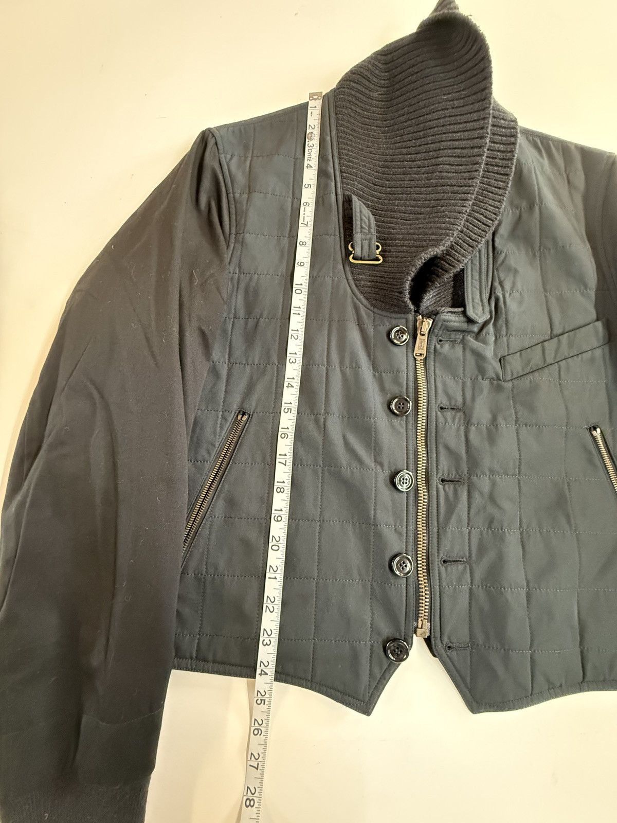 Yves Saint Laurent YSL Quilted Hybrid Bomber Jacket - Slate/Black - Size 54 Size US L / EU 52-54 / 3 - 22 Thumbnail