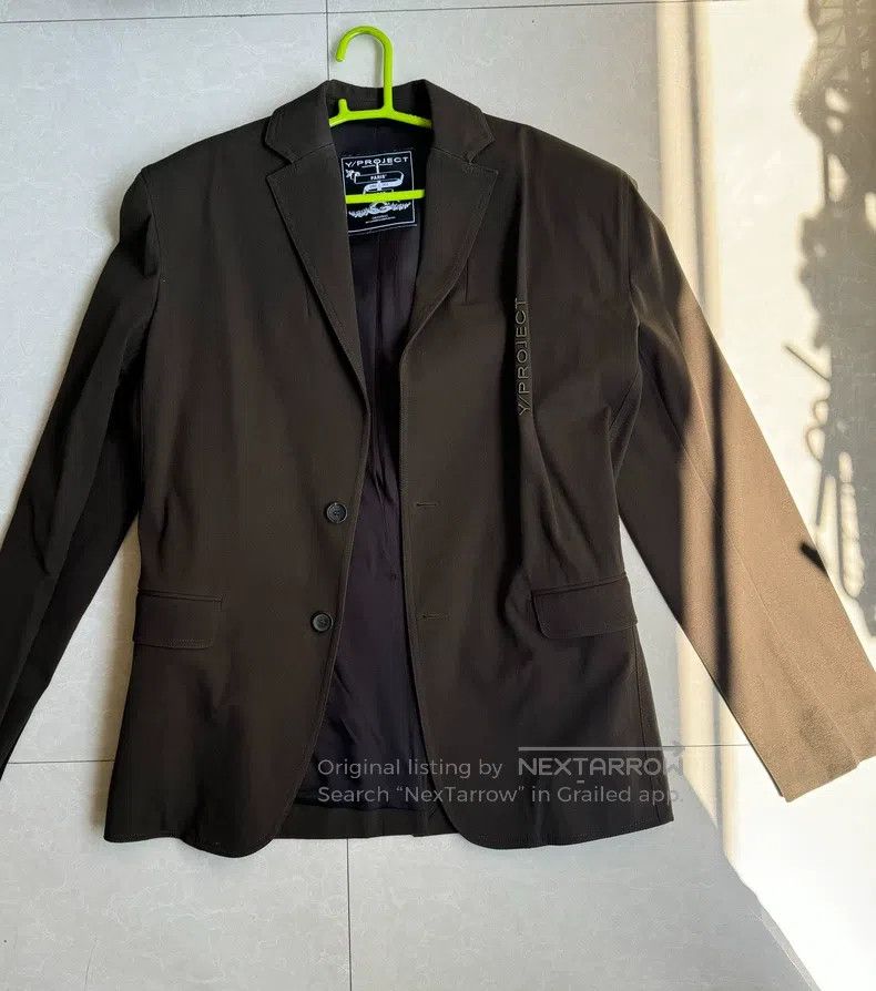 Y/Project Y/Project Size L Shoulder pad pleated suit jacket Size 36R - 4 Thumbnail