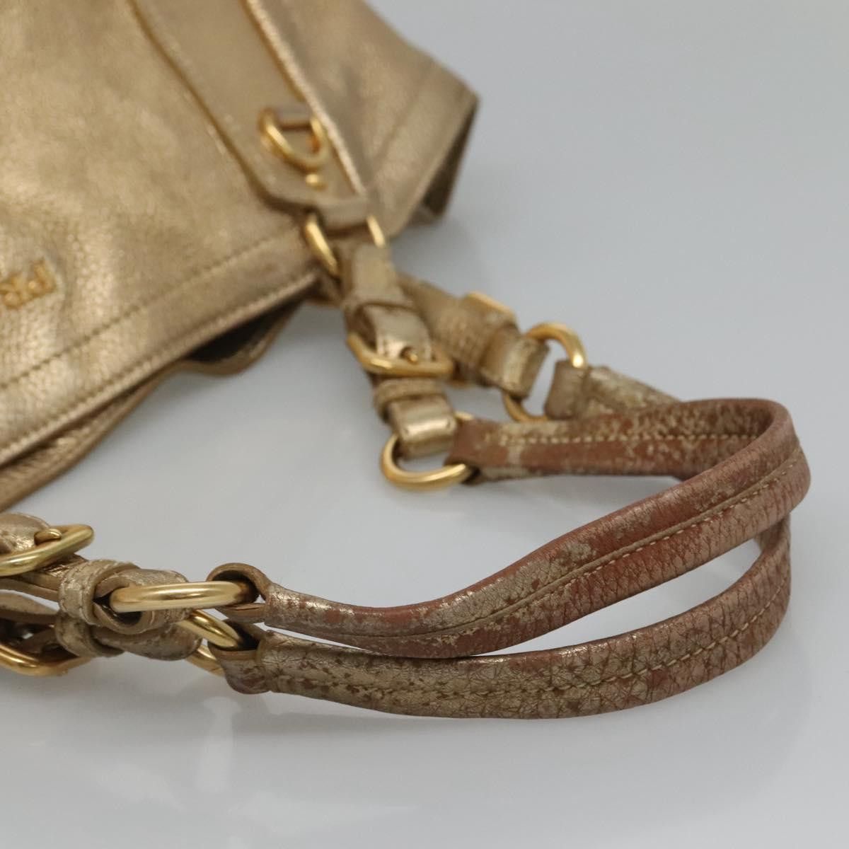 Prada PRADA Tote Bag Leather Gold Tone Size ONE SIZE - 7 Thumbnail