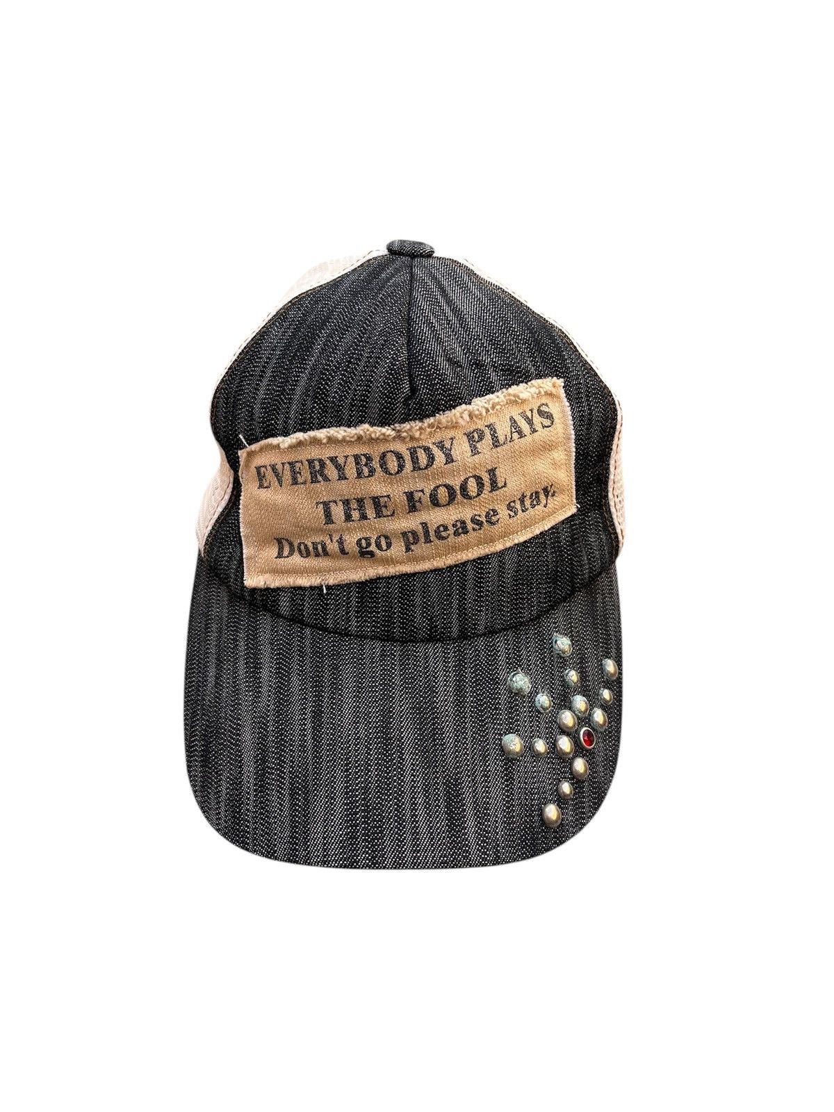 Japanese Brand Y2K EVERYBODY PLAYS STUDED TRUCKER HAT PUNK VINTAGE LGB KMRI Size ONE SIZE - 1 Thumbnail