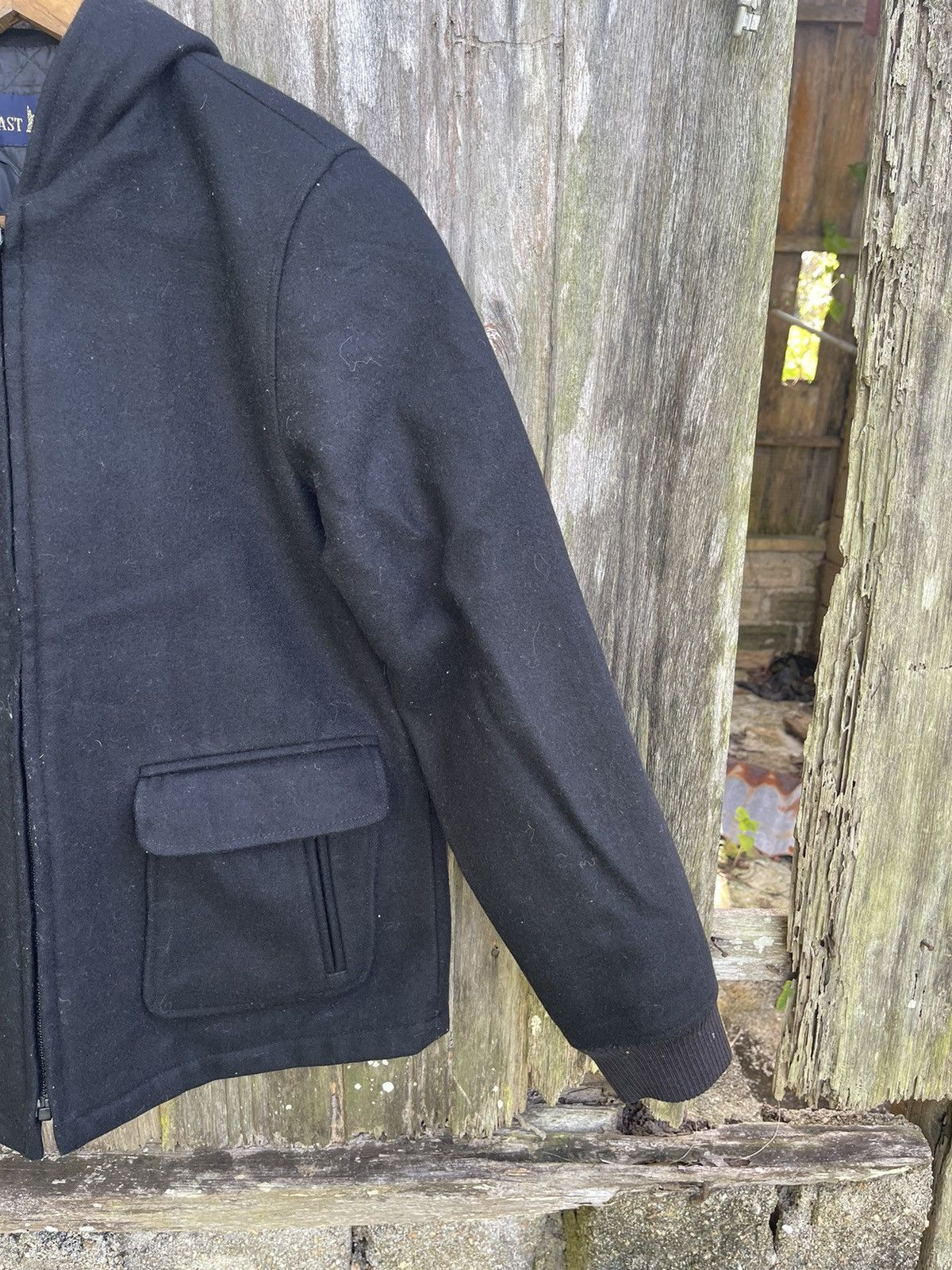 Designer East Boy Quilted Wool Zip Jacket (Black) - Japanese Brand Size US M / EU 48-50 / 2 - 6 Thumbnail